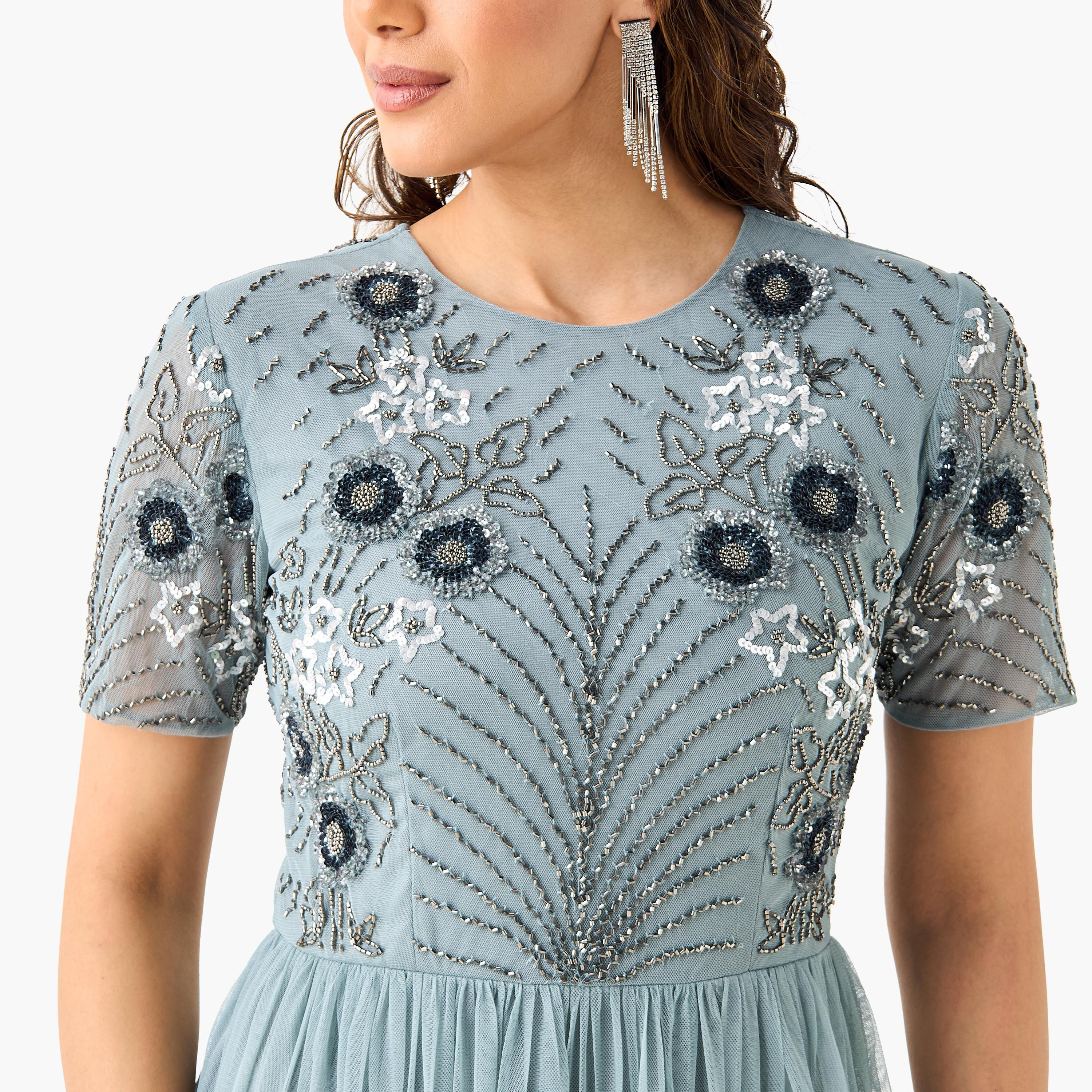 فستان بأكمام قصيرة وزينة دانتيل وخرز-women-clothing-dresses-image-4
