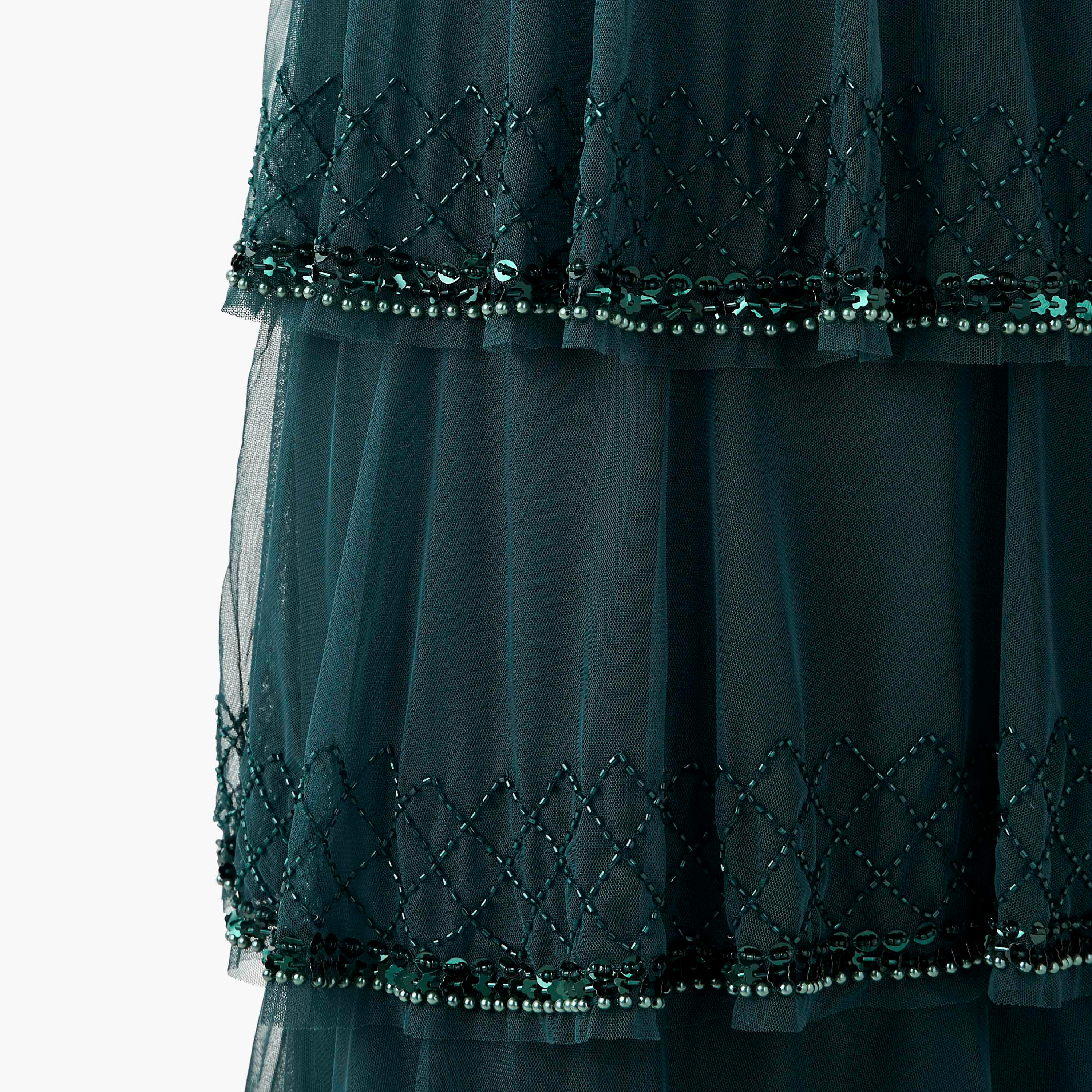 فستان مزين متعدد الطبقات بياقة V للنساء من ليس آند بيدز-women-clothing-dresses-image-5