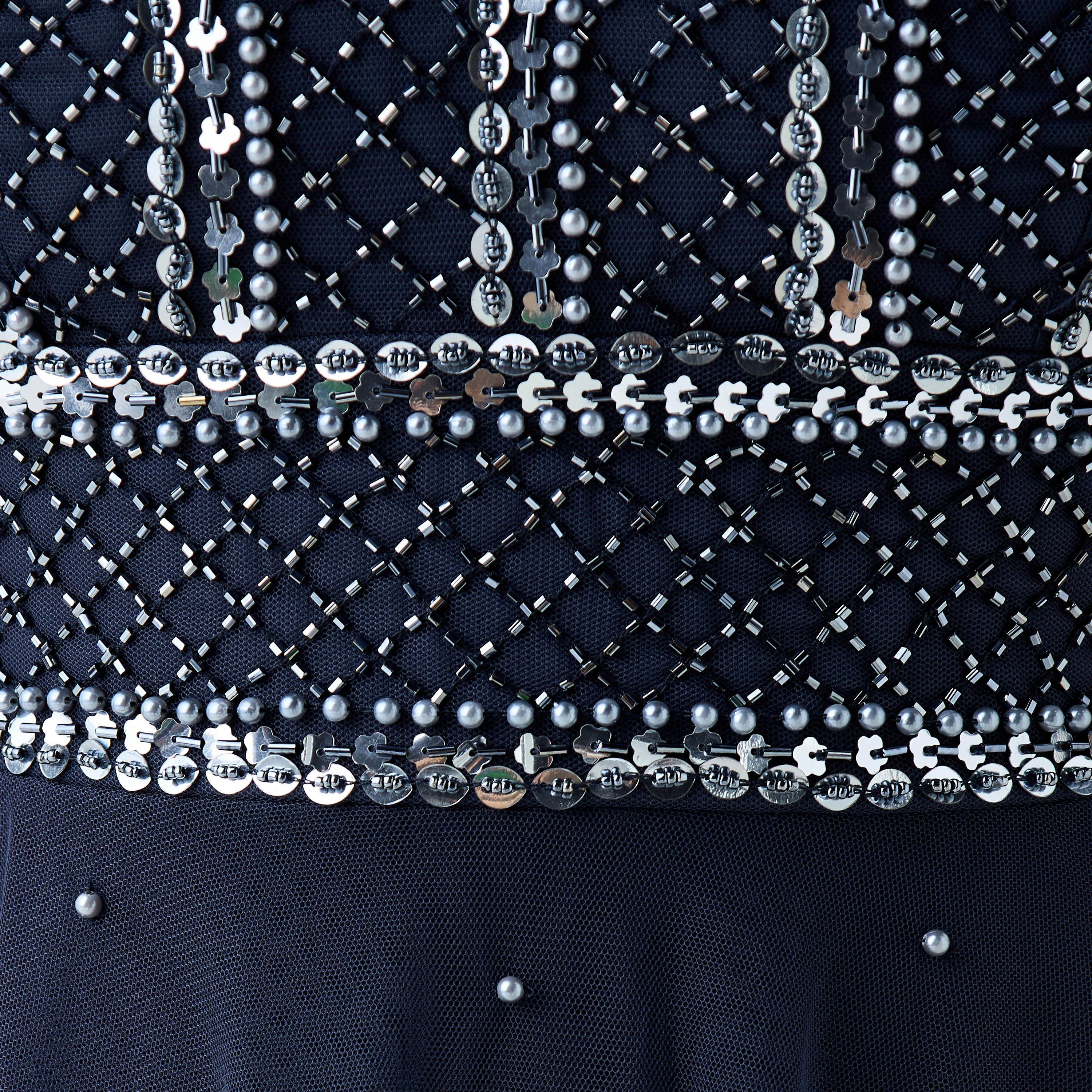 Lace & Beads All-Over Embellished V-neck Sleeveless Dress-women-clothing-dresses-image-5