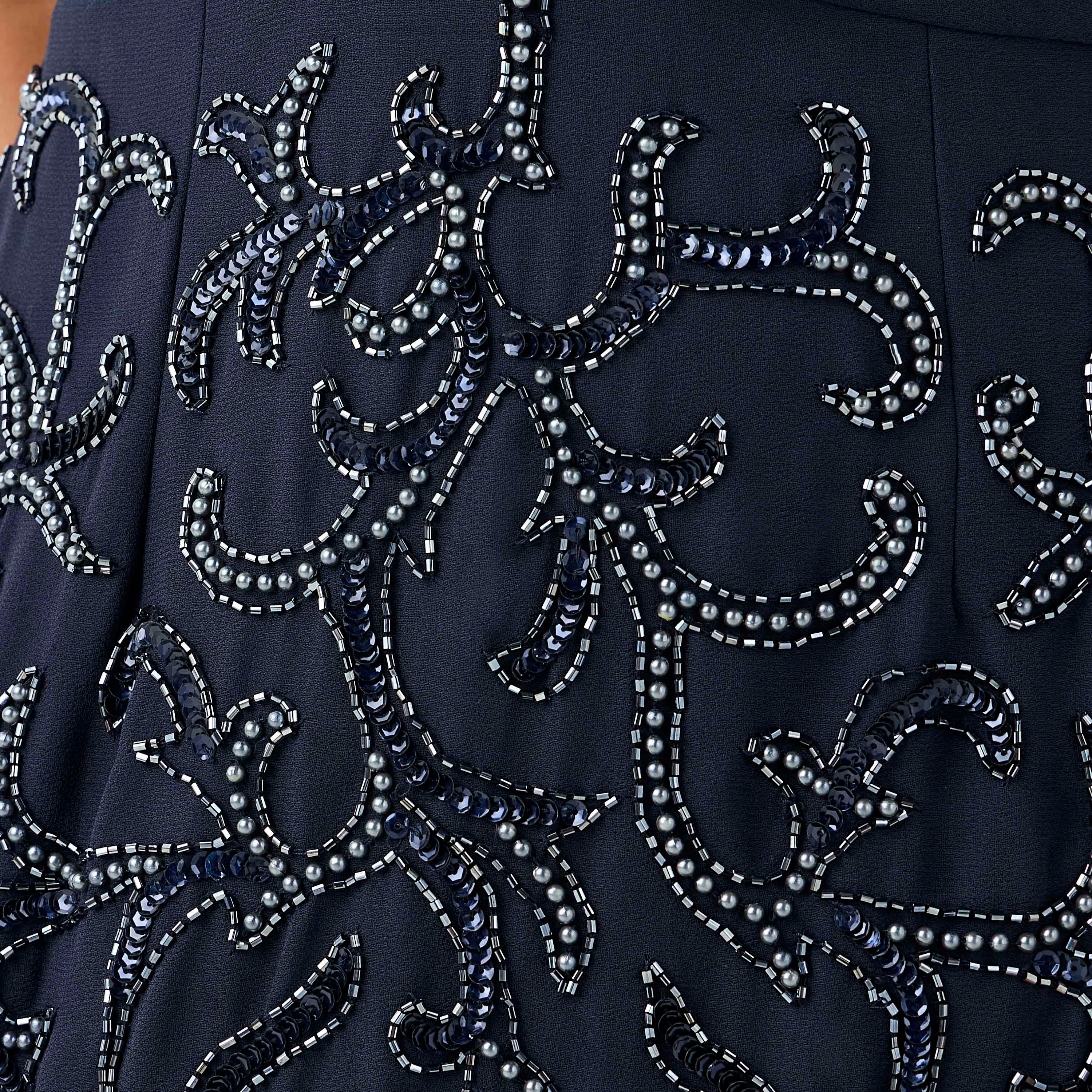 Lace & Beads Embellished Asymmetric Women Dress with Cutout Back-women-clothing-dresses-image-5