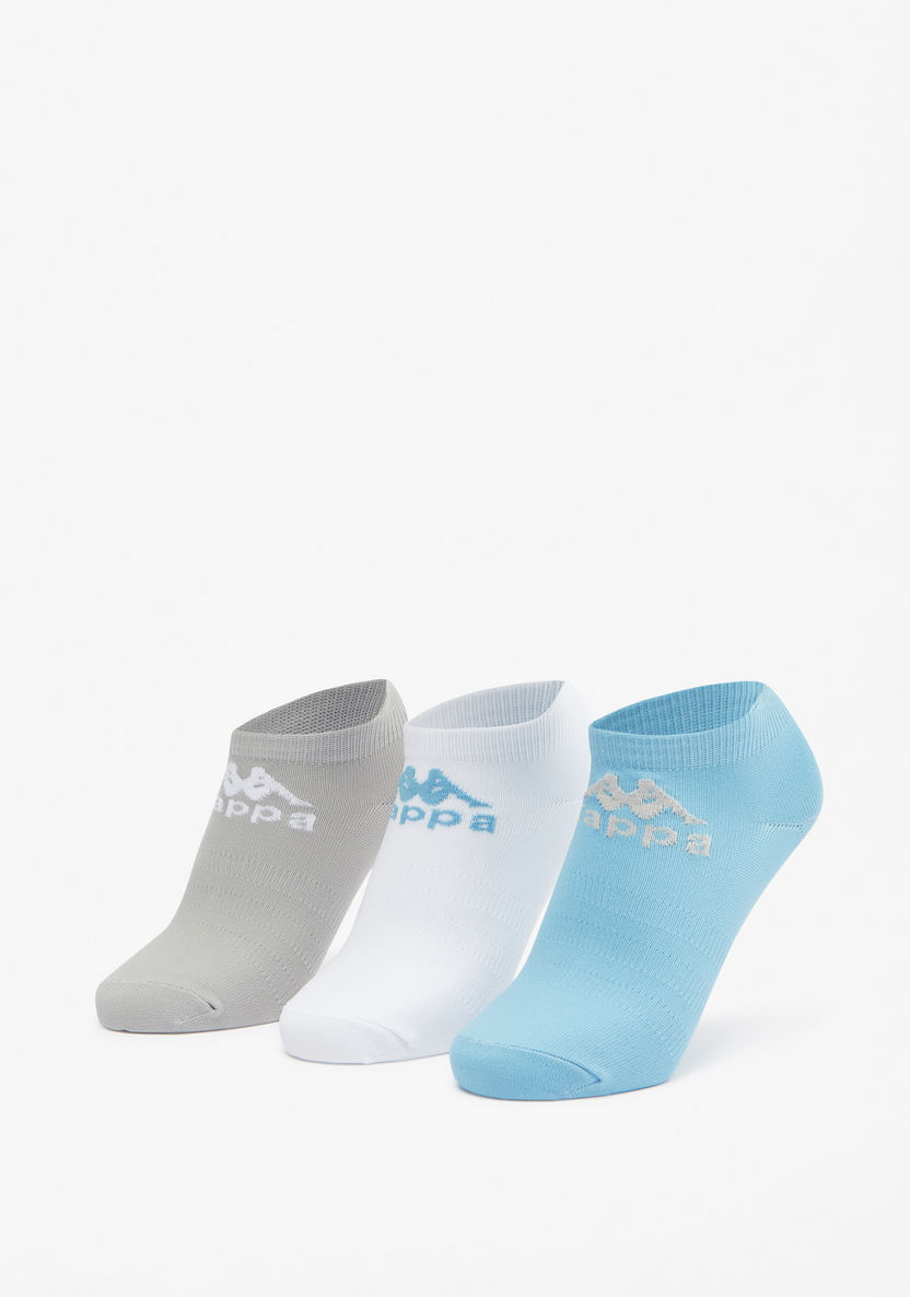 Kappa Logo Print Ankle Length Sports Socks - Set of 3-Boy%27s Socks-image-0