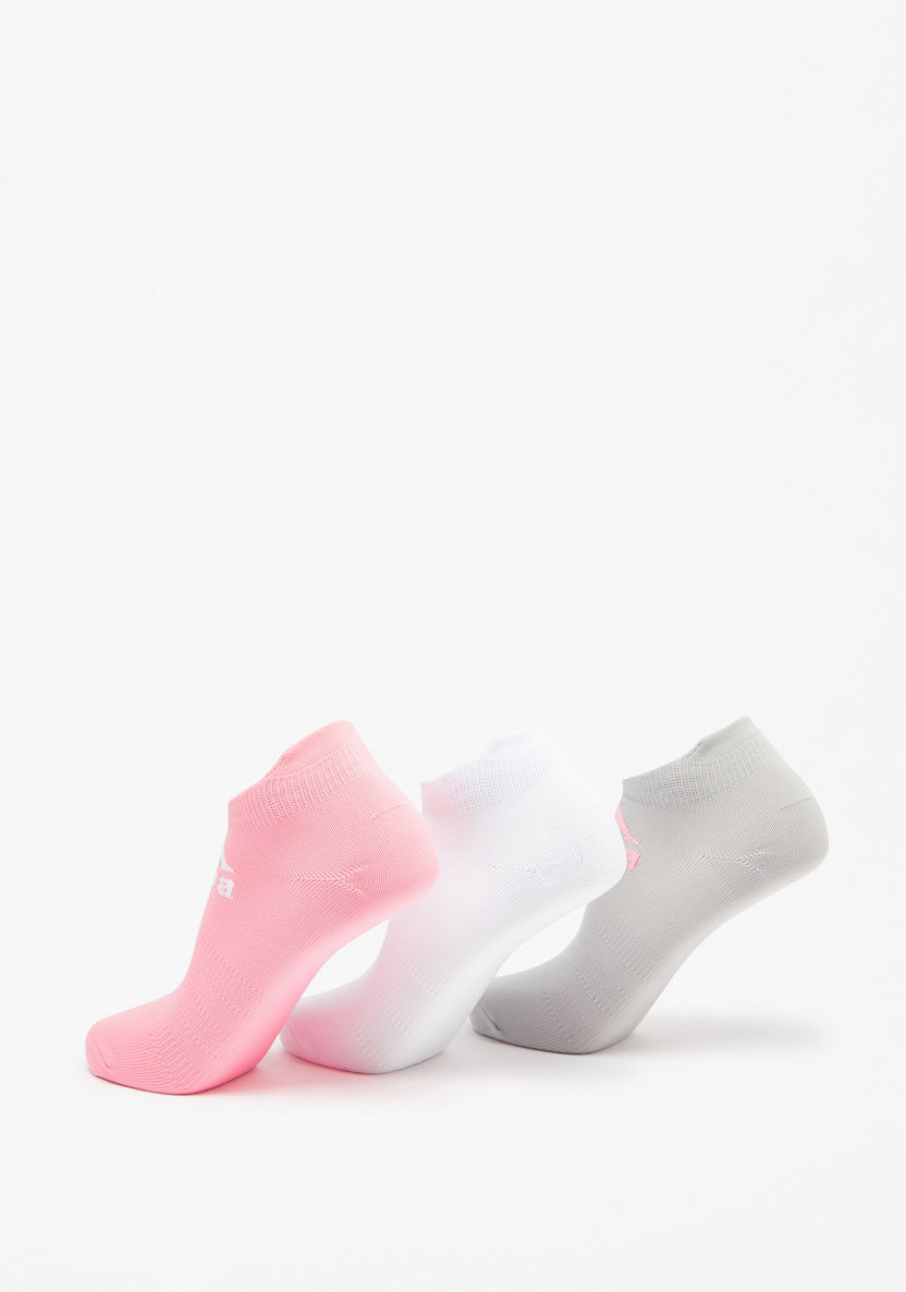 Kappa Logo Print Ankle Length Sports Socks - Set of 3-Girl%27s Socks & Tights-image-2