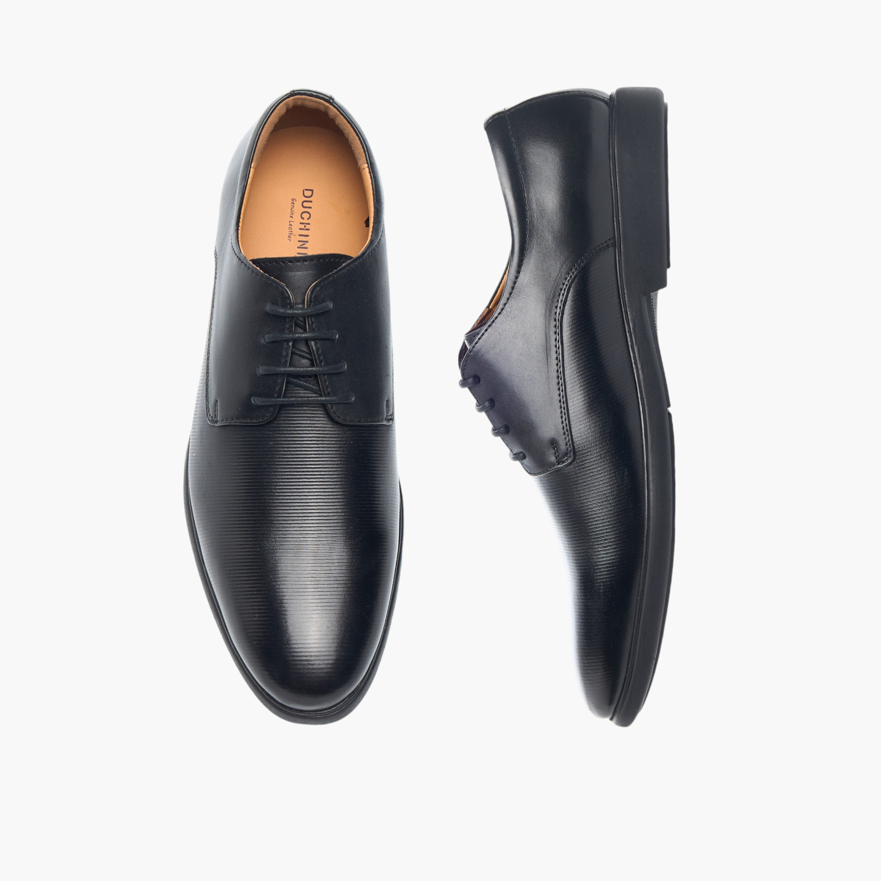 حذاء ديربي جلد برباط إغلاق بارز الملمس للرجال من دوتشيني-men-shoes-formalshoes-image-1