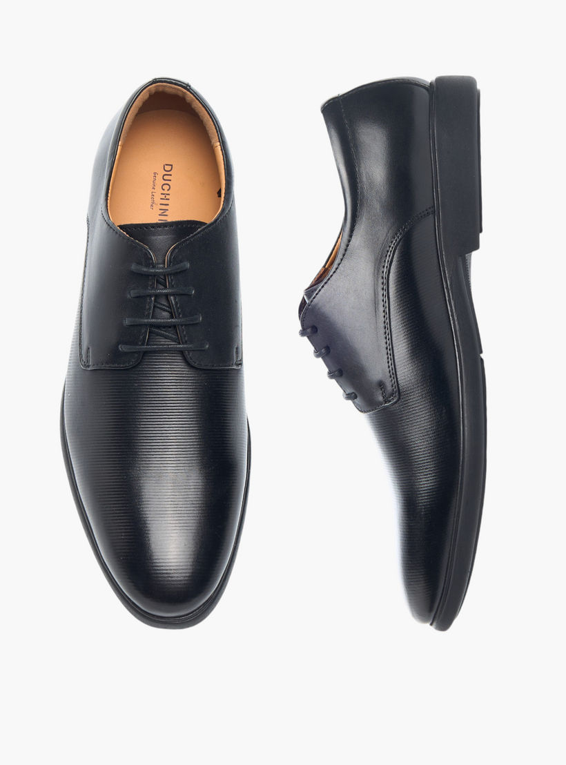 حذاء ديربي جلد برباط إغلاق بارز الملمس للرجال من دوتشيني-men-shoes-formalshoes-image-1