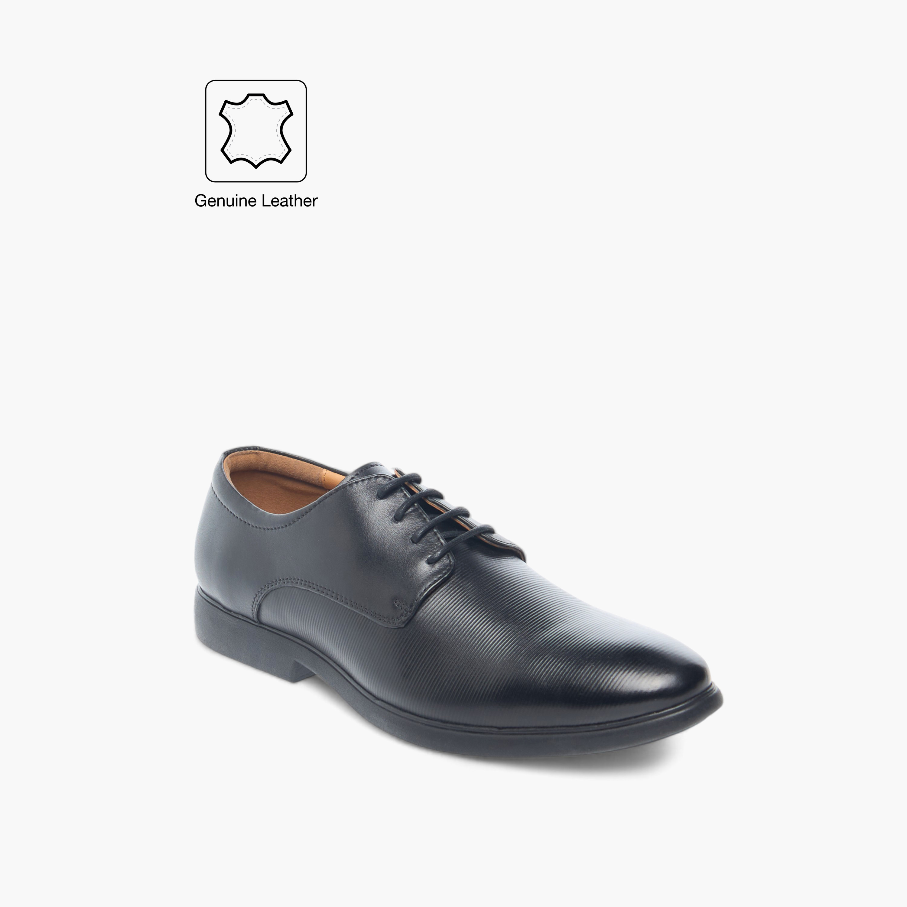 حذاء ديربي جلد برباط إغلاق بارز الملمس للرجال من دوتشيني-men-shoes-formalshoes-image-2