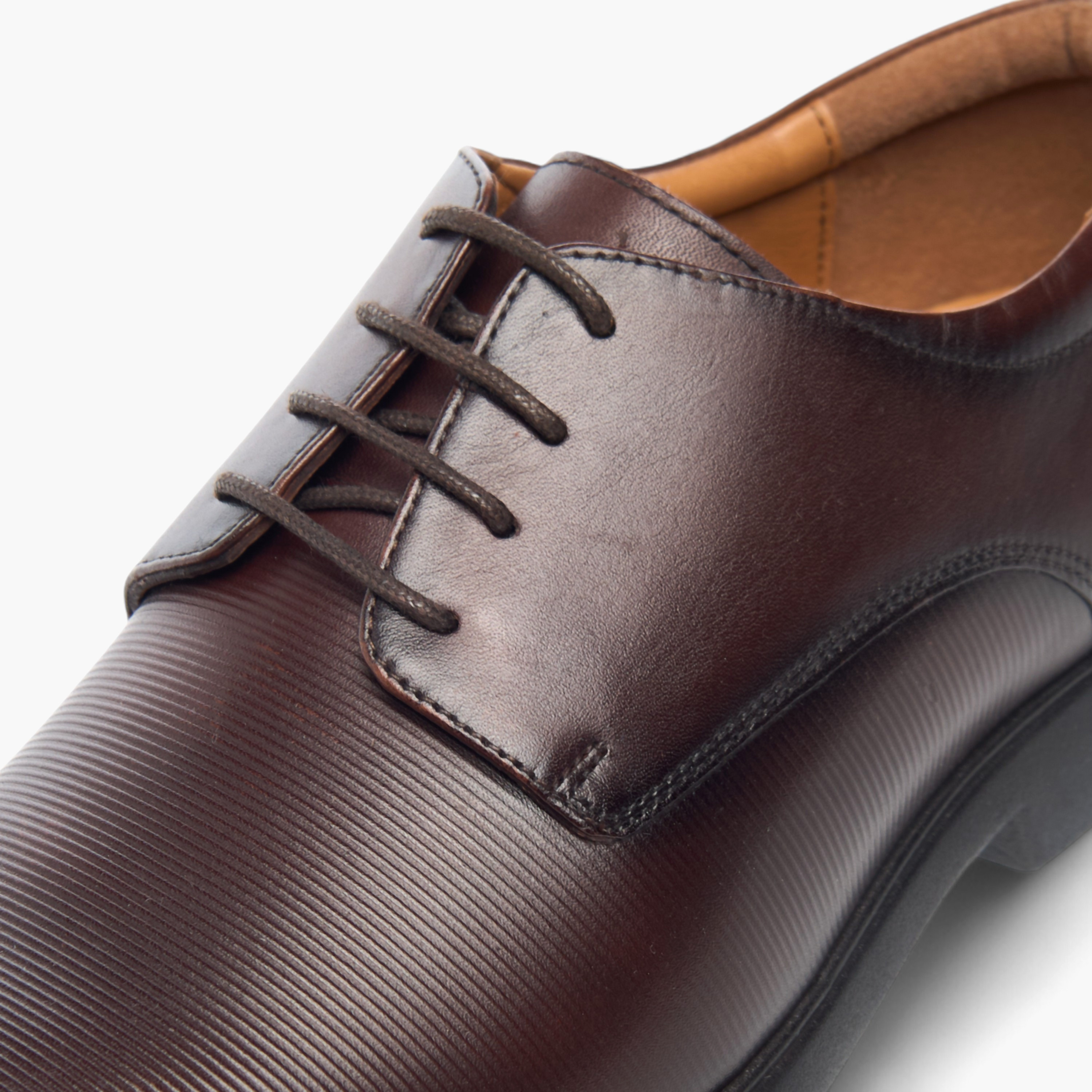 Duchini Men's Leather Textured Lace-Up Derby Shoes-men-shoes-formalshoes-image-4