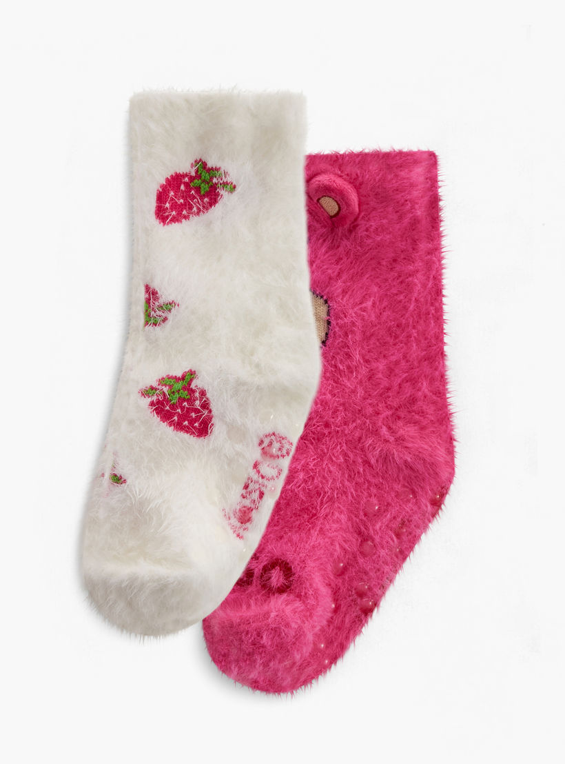 طقم من 2 - جوارب طول متوسط بزينة لوتسو للبنات من ديزني-girls-accessories-socks-image-1