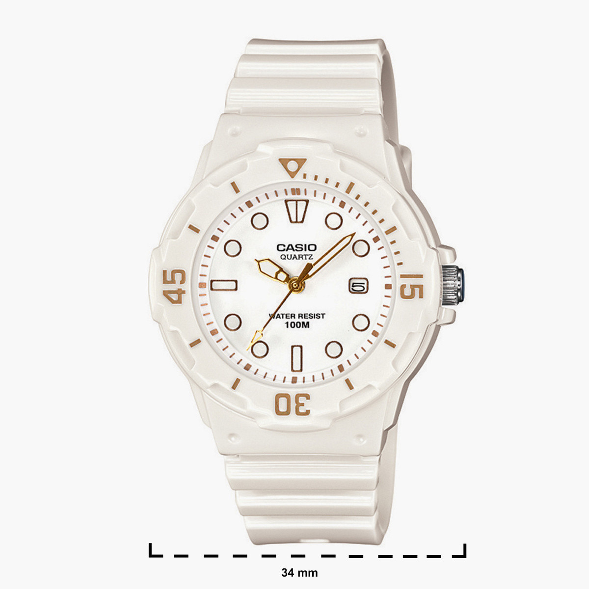 ساعة تناظرية بيضاء بسوار من الراتنج للنساء من كاسيو LRW-200H-7E2VDF-women-watchesandjewellery-watches-image-2