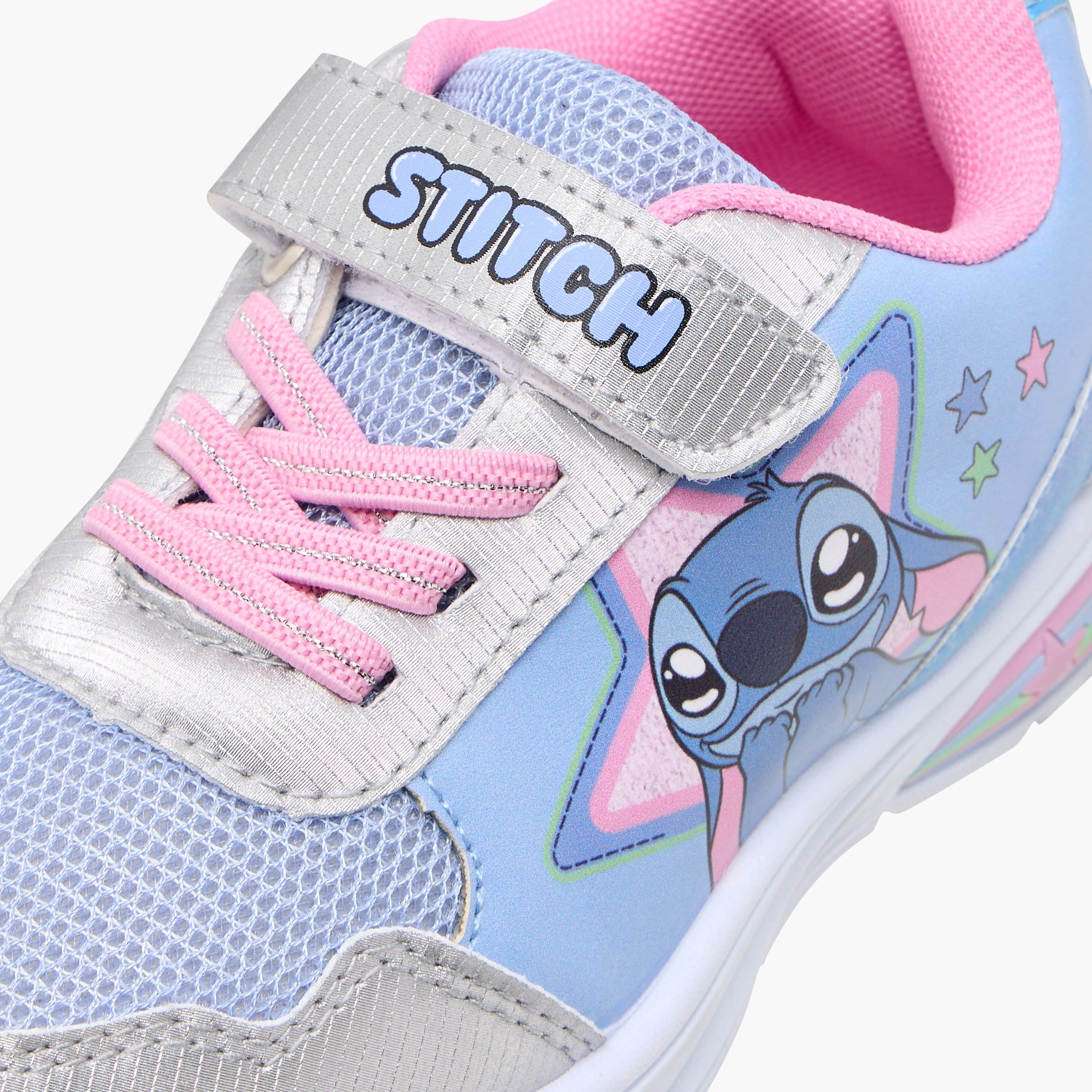 Disney Stitch Print Light-Up Sneakers with Hook and Loop Closure-girls-shoes-sneakers-image-5