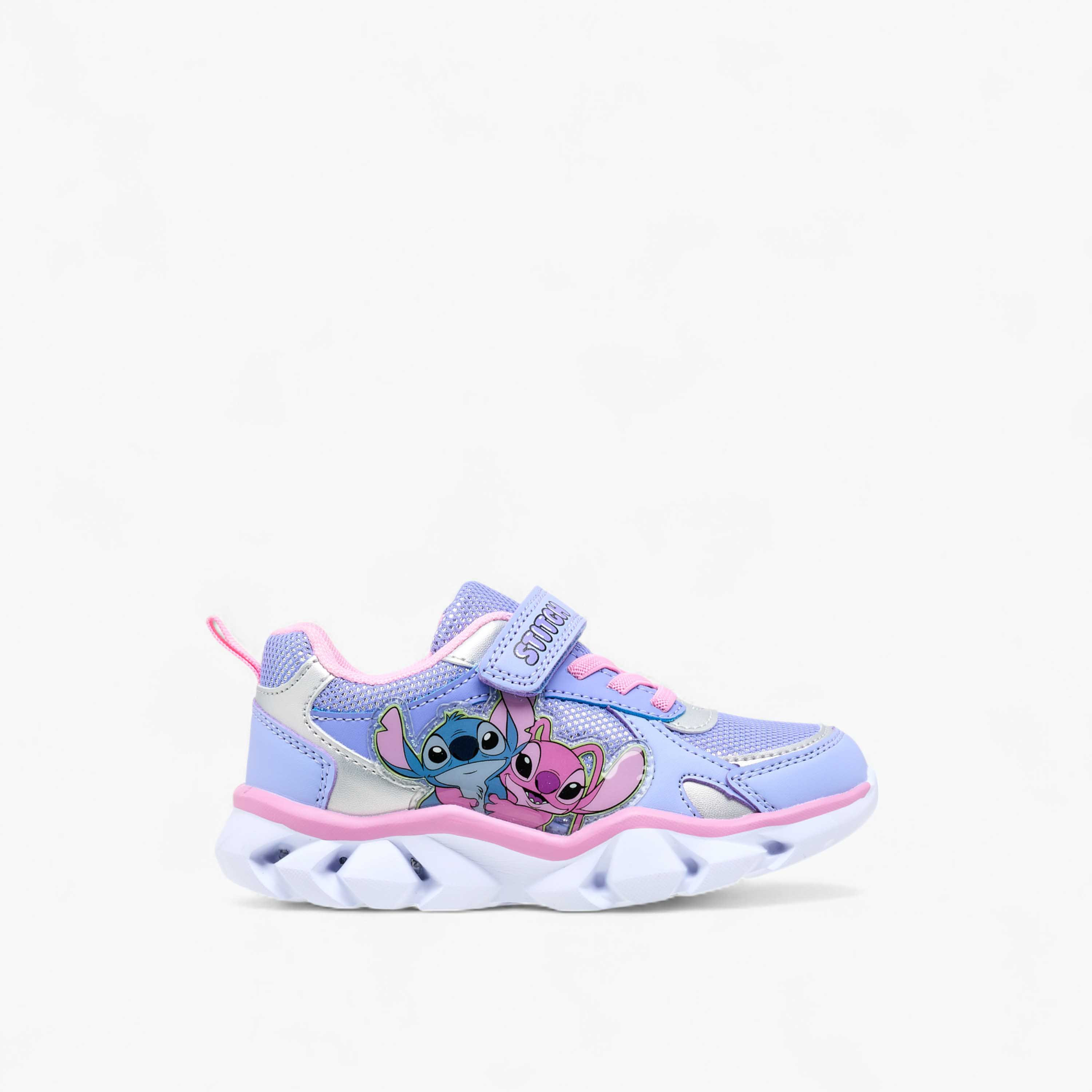 Disney Stitch Print Light-Up Sneakers with Hook and Loop Closure-girls-shoes-sneakers-image-3