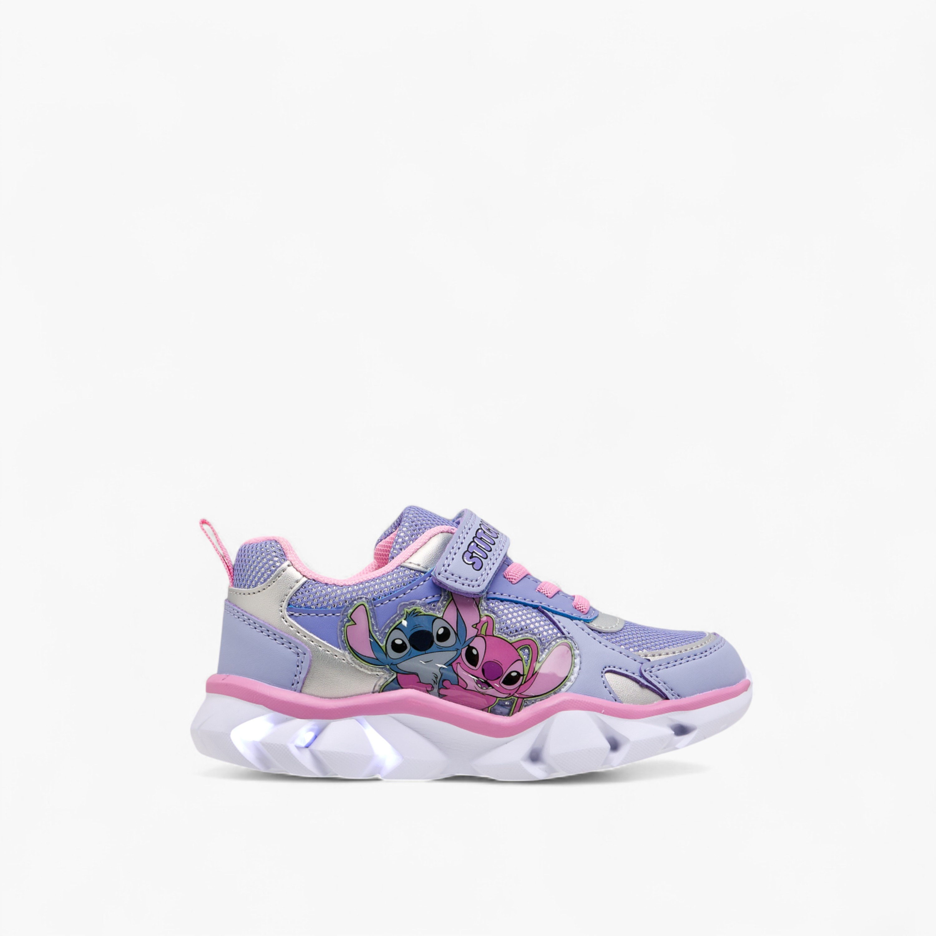 Disney Stitch Print Light-Up Sneakers with Hook and Loop Closure-girls-shoes-sneakers-image-4