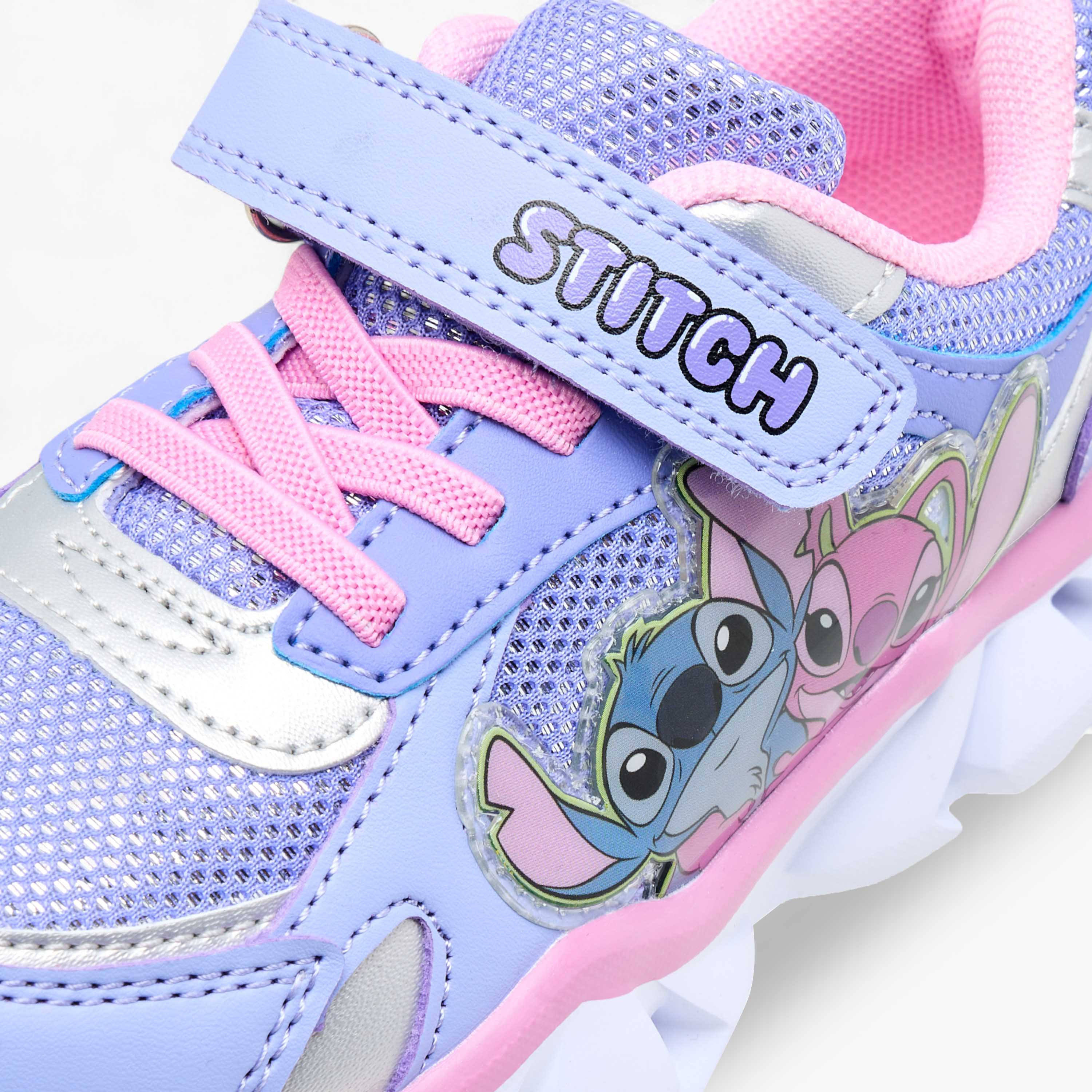 Disney Stitch Print Light-Up Sneakers with Hook and Loop Closure-girls-shoes-sneakers-image-5