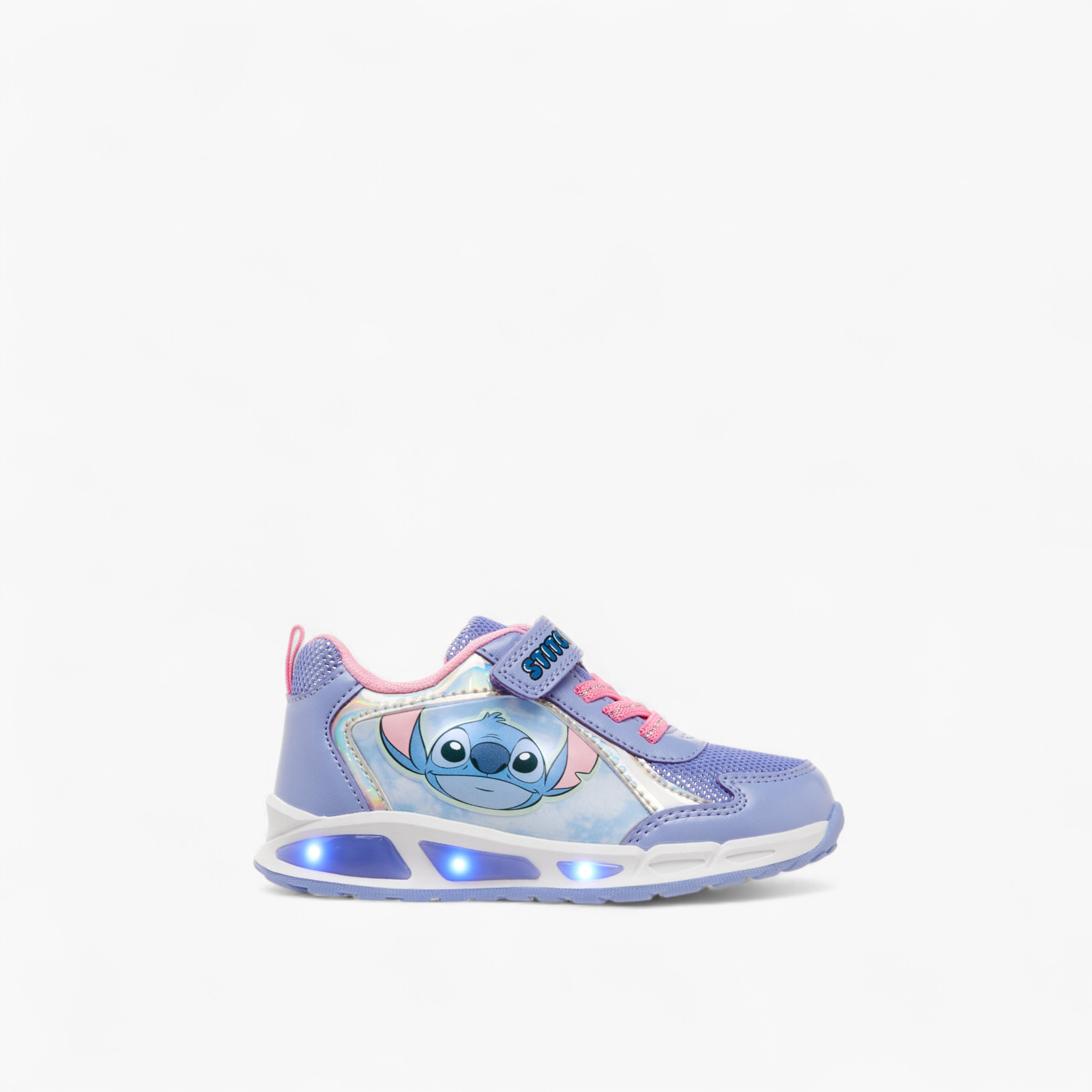 Disney Stitch Print Light-Up Sneakers with Hook and Loop Closure-girls-shoes-sneakers-image-4
