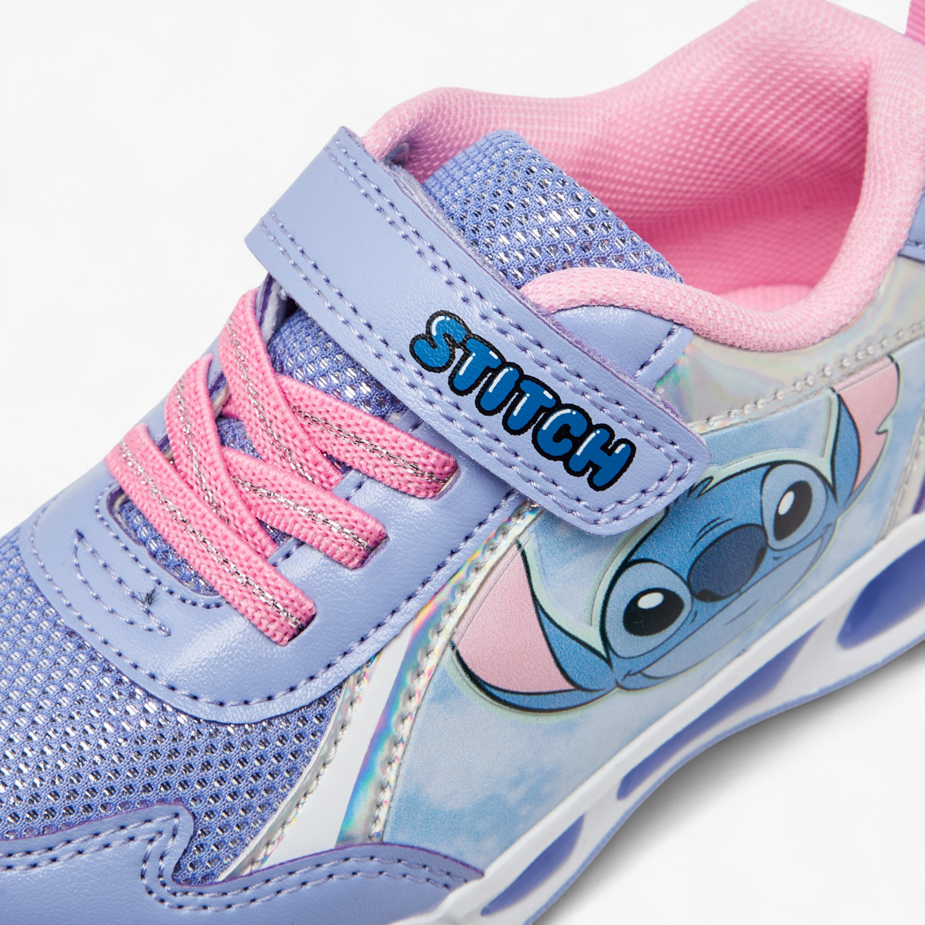 Disney Stitch Print Light-Up Sneakers with Hook and Loop Closure-girls-shoes-sneakers-image-5