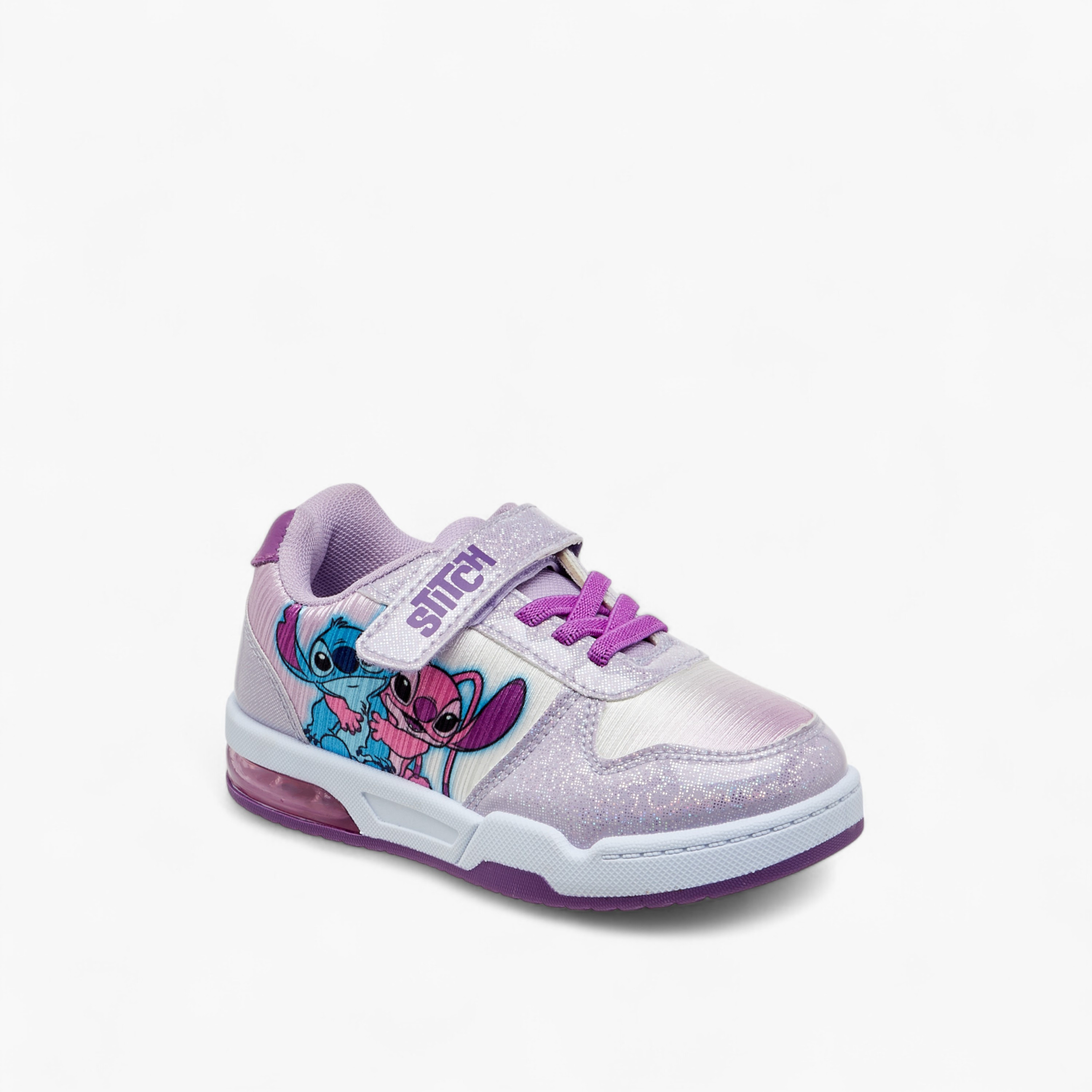 Disney Stitch Print Light-Up Sneakers with Hook and Loop Closure-girls-shoes-sneakers-image-2