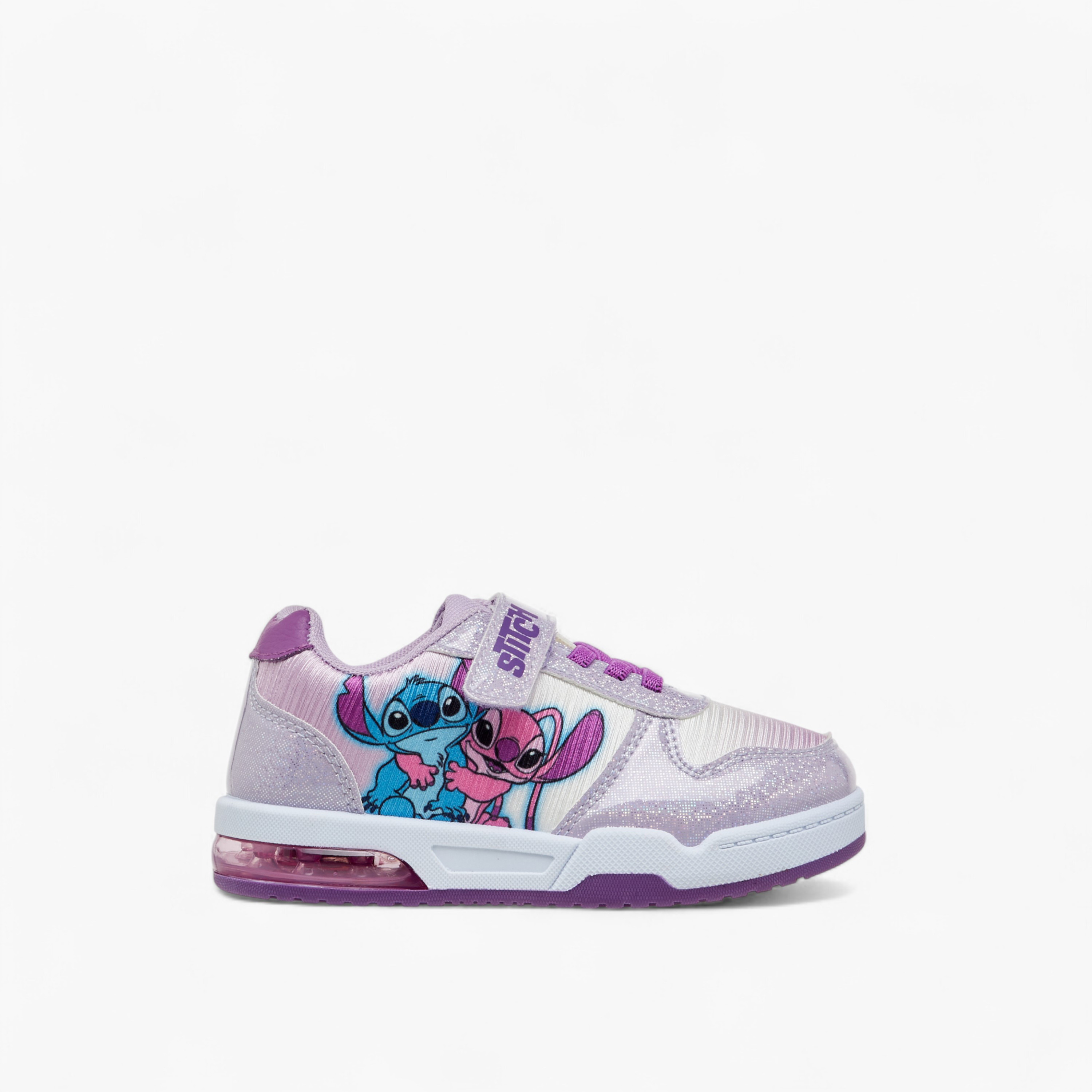 Disney Stitch Print Light-Up Sneakers with Hook and Loop Closure-girls-shoes-sneakers-image-3