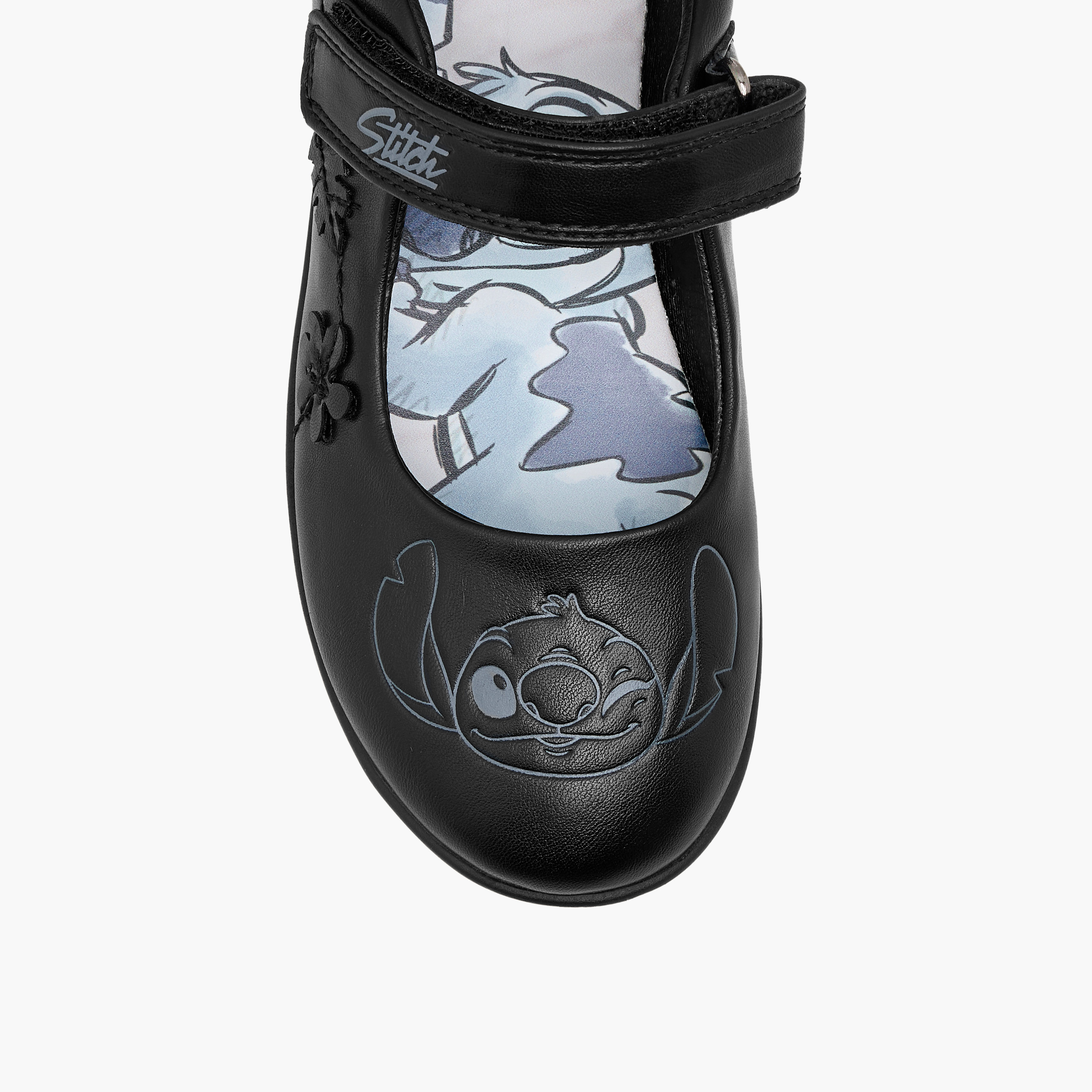 Disney Stitch Embossed Mary Jane School Shoes with Hook and Loop Closure-girls-shoes-maryjanes-image-4