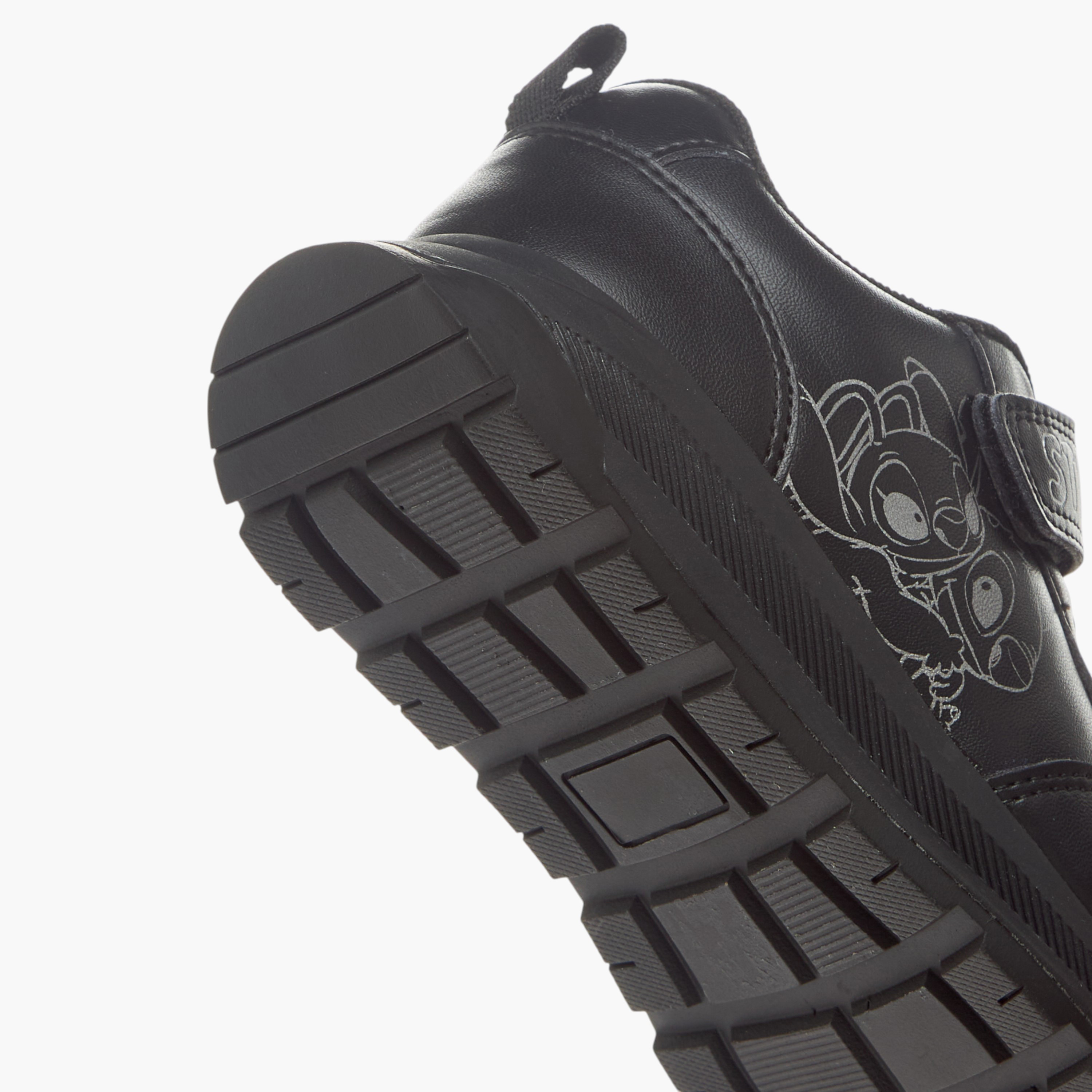 Disney Stitch Print School Shoes with Hook and Loop Closure-girls-shoes-schoolshoes-image-5