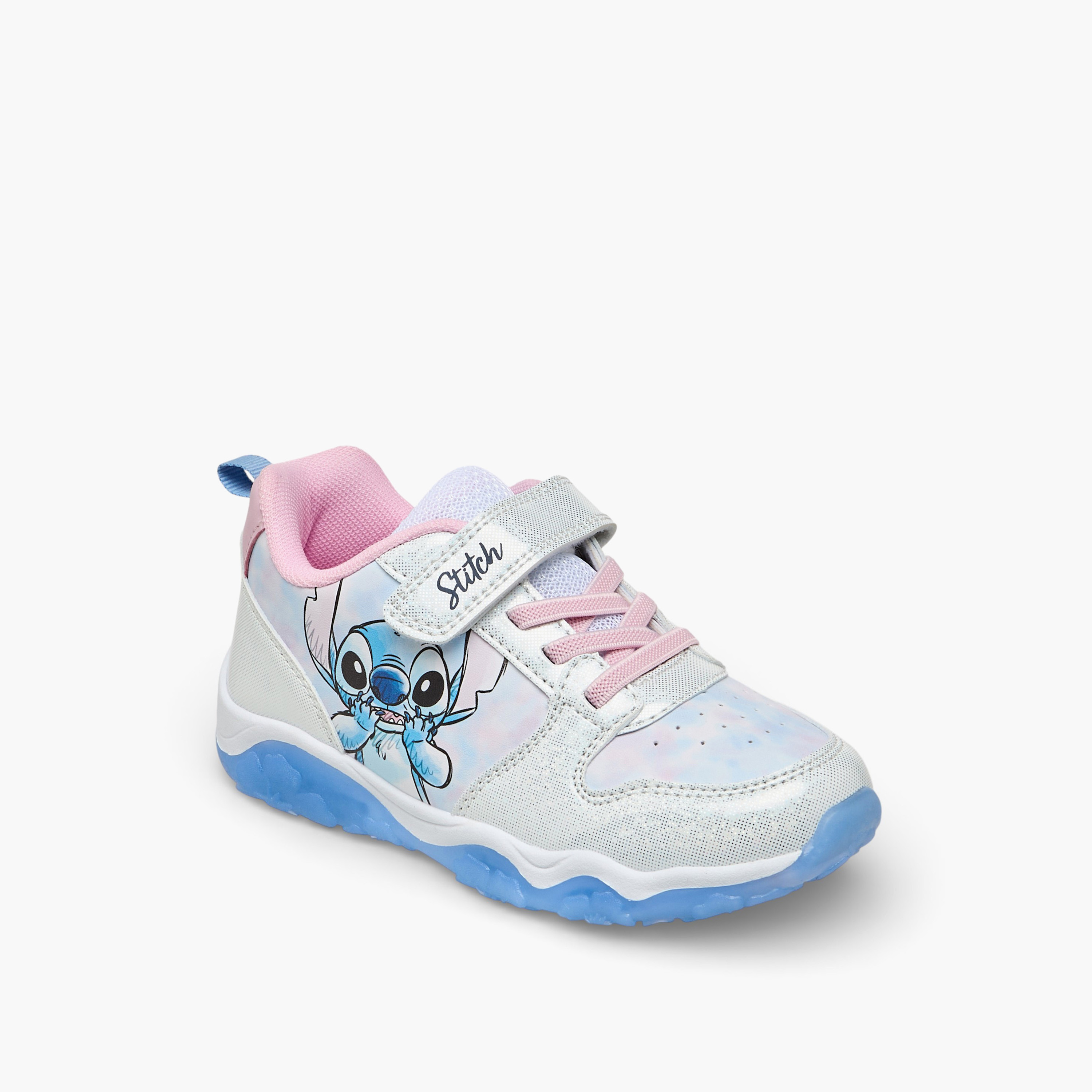 Disney Girls Stitch Print Light-Up Ankle Sneakers-girls-shoes-sneakers-image-2