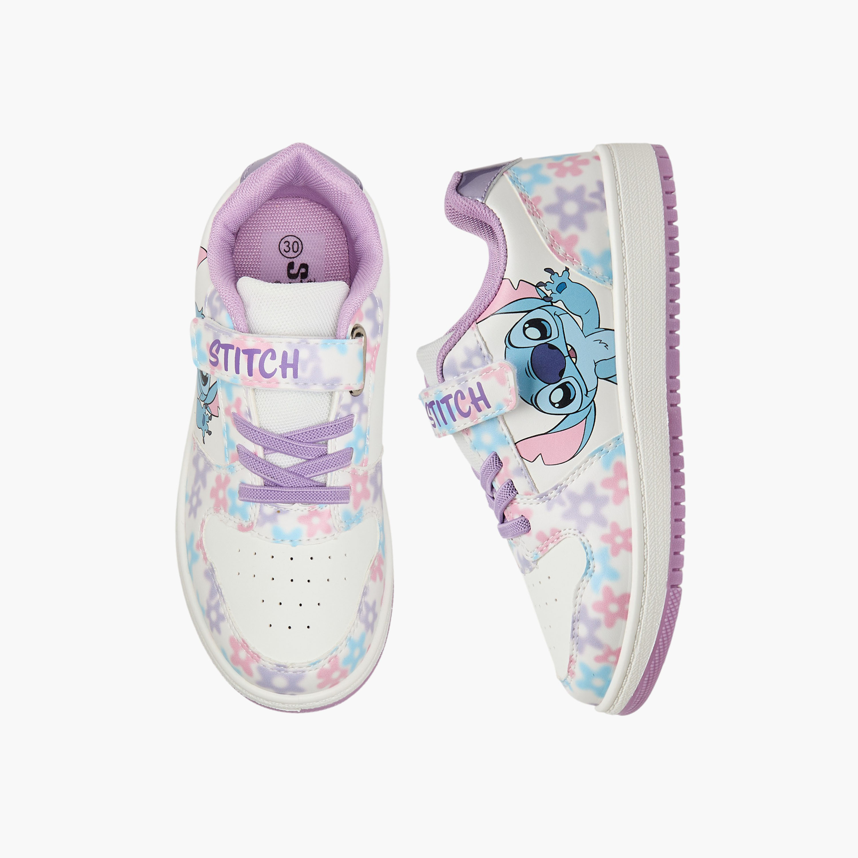 Disney Girls Stitch Print Hook & Loop Sneakers-girls-shoes-sneakers-image-1