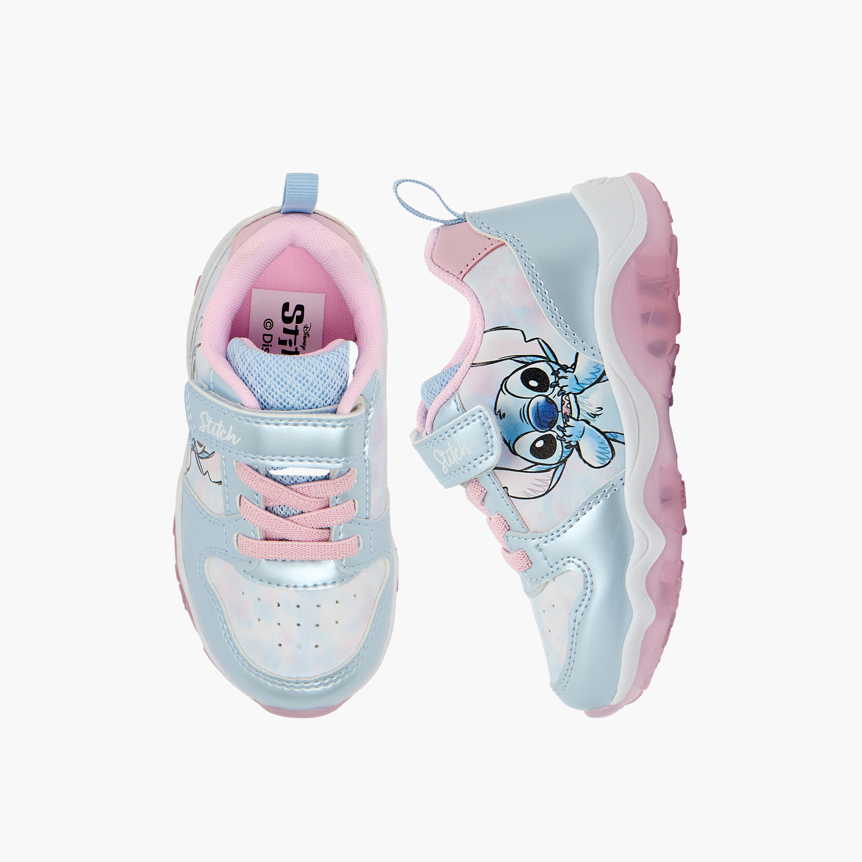 حذاء سنيكرز مضيء طول الكاحل بشريط إغلاق لاصق وطبعات ستيتش من ديزني-girls-shoes-sneakers-image-1
