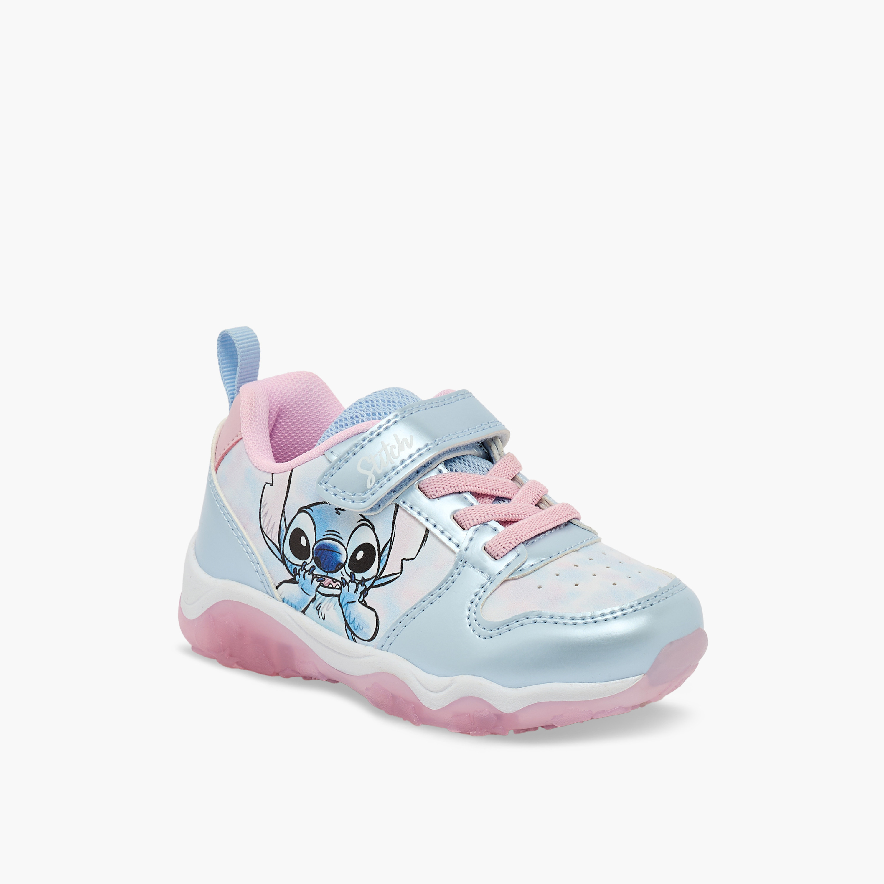 حذاء سنيكرز مضيء طول الكاحل بشريط إغلاق لاصق وطبعات ستيتش من ديزني-girls-shoes-sneakers-image-2