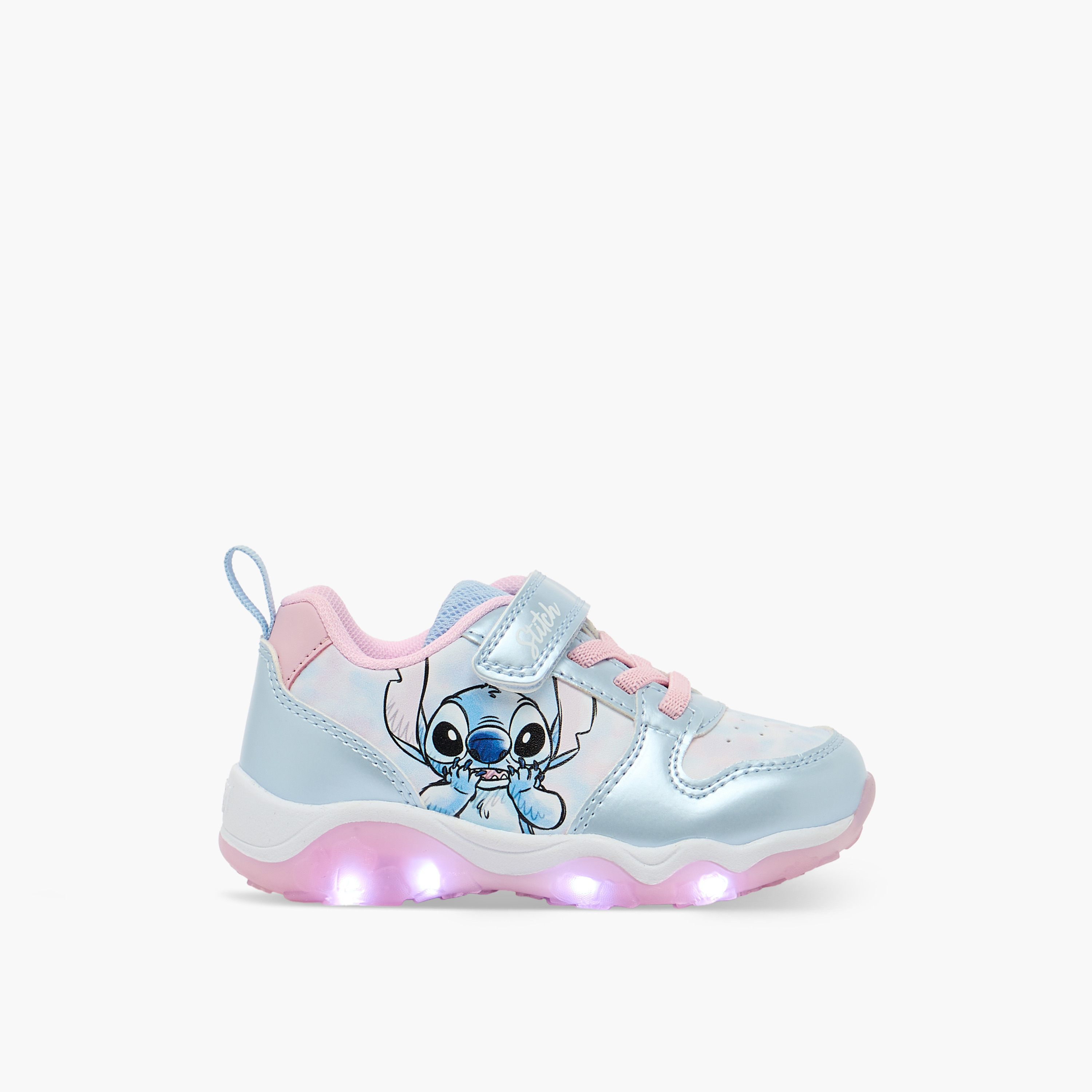 حذاء سنيكرز مضيء طول الكاحل بشريط إغلاق لاصق وطبعات ستيتش من ديزني-girls-shoes-sneakers-image-6