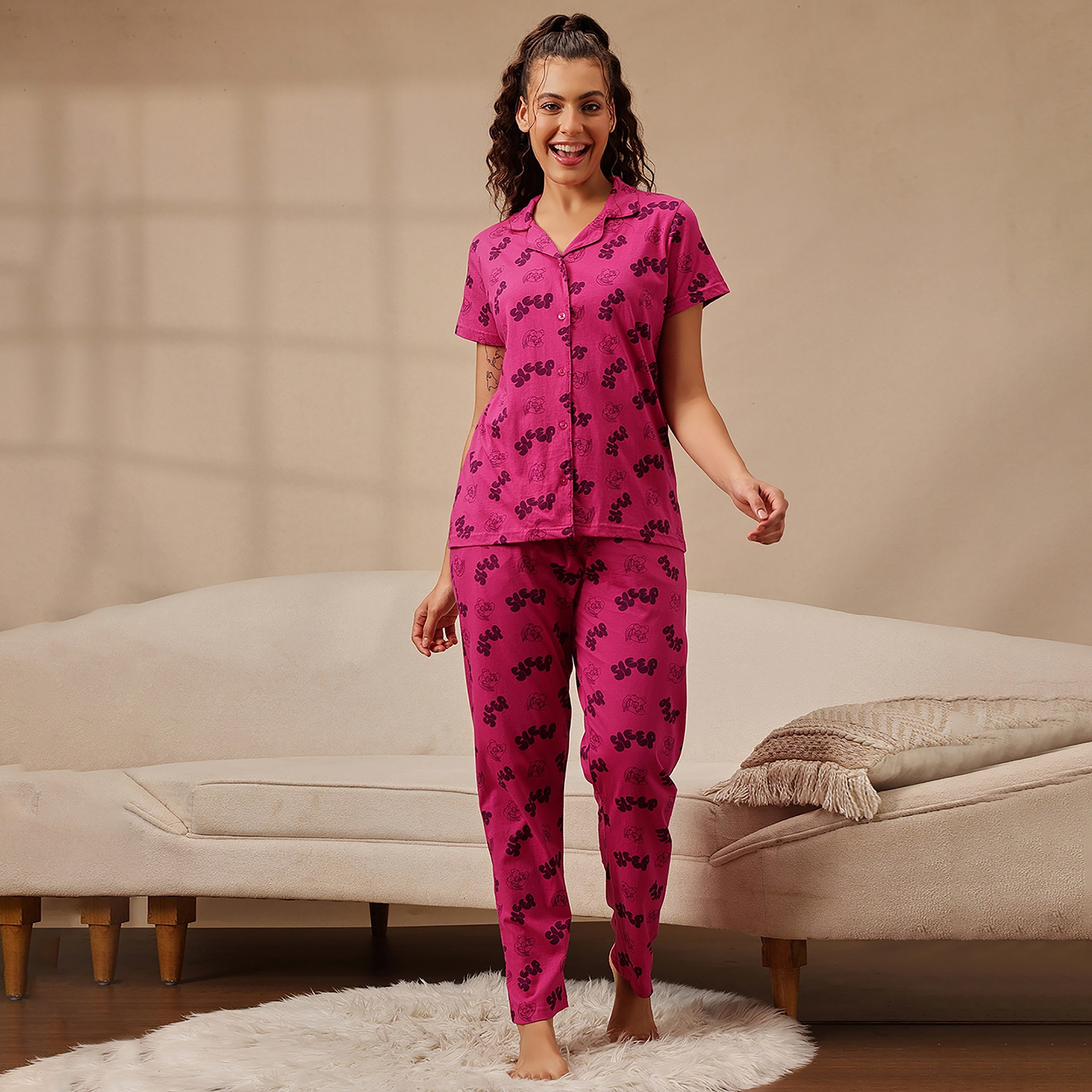 Clovia Looney Tunes Classic: Baby Lola 100% Cotton Women's Nightsuit-women-clothing-nightwear-pyjamas-longsets-image-1