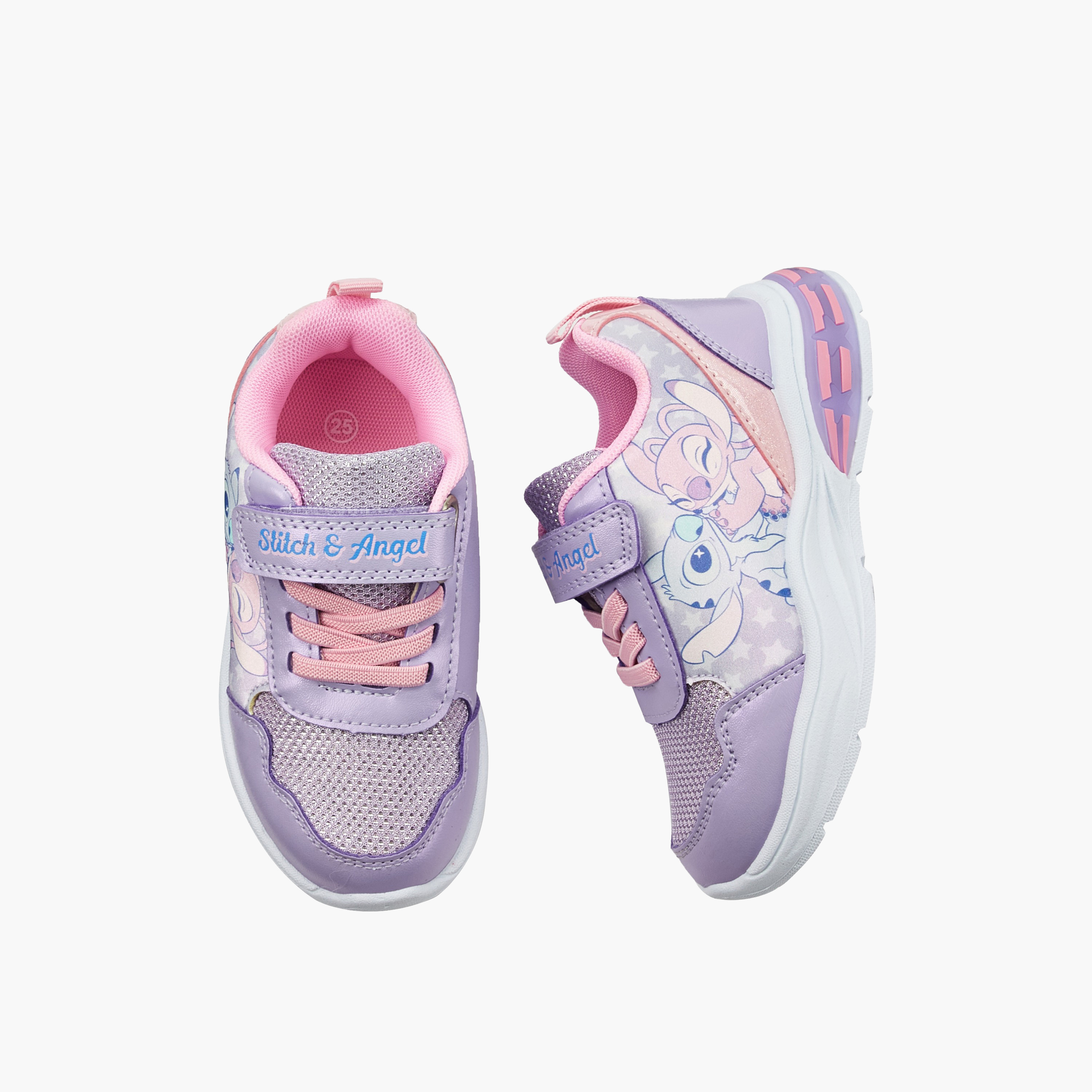 حذاء سنيكرز مضيء طول الكاحل بطبعات ستيتش وأنجل للبنات من ديزني-girls-shoes-sneakers-image-1
