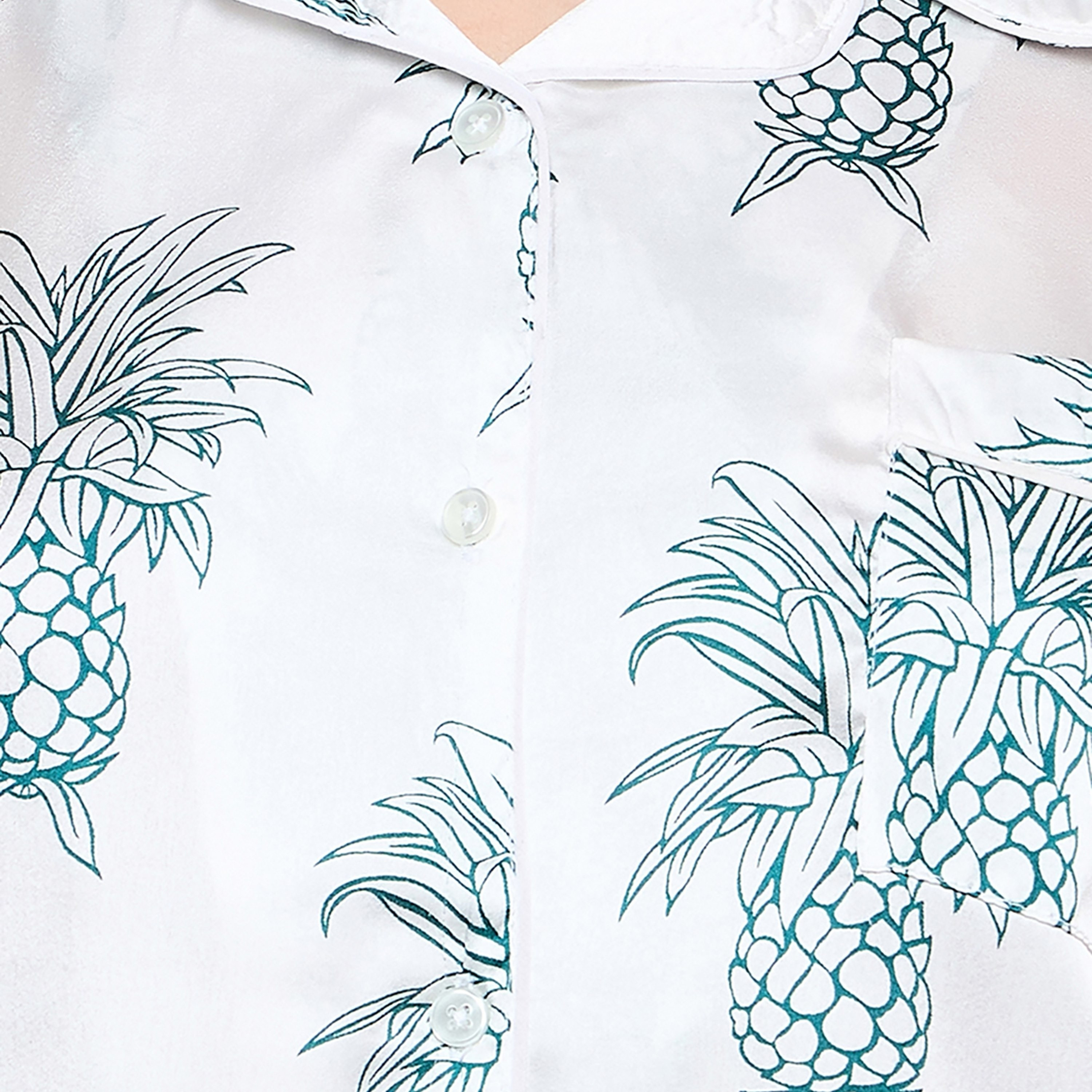 Clovia Fruit Printed Button Down Women's Shirt & Pyjama Set in White- Satin-women-clothing-nightwear-pyjamas-longsets-image-6