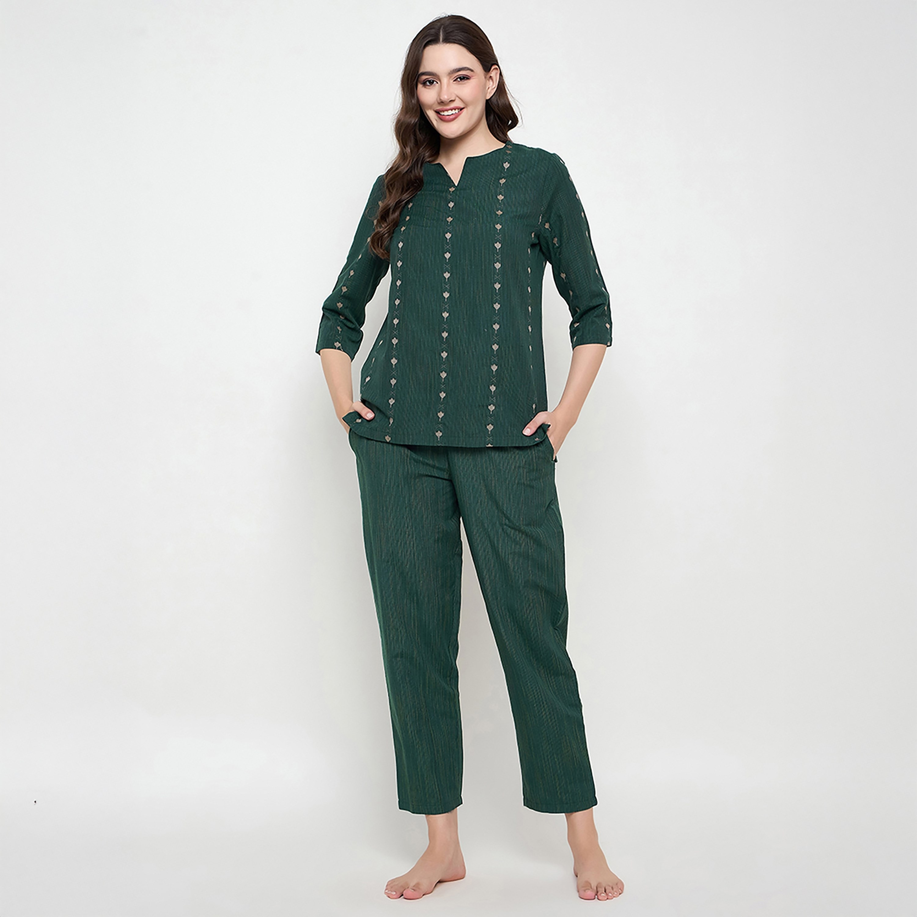 طقم بيجامة وقميص نسائي مطبوع من كلوفيا-women-clothing-nightwear-pyjamas-longsets-image-8