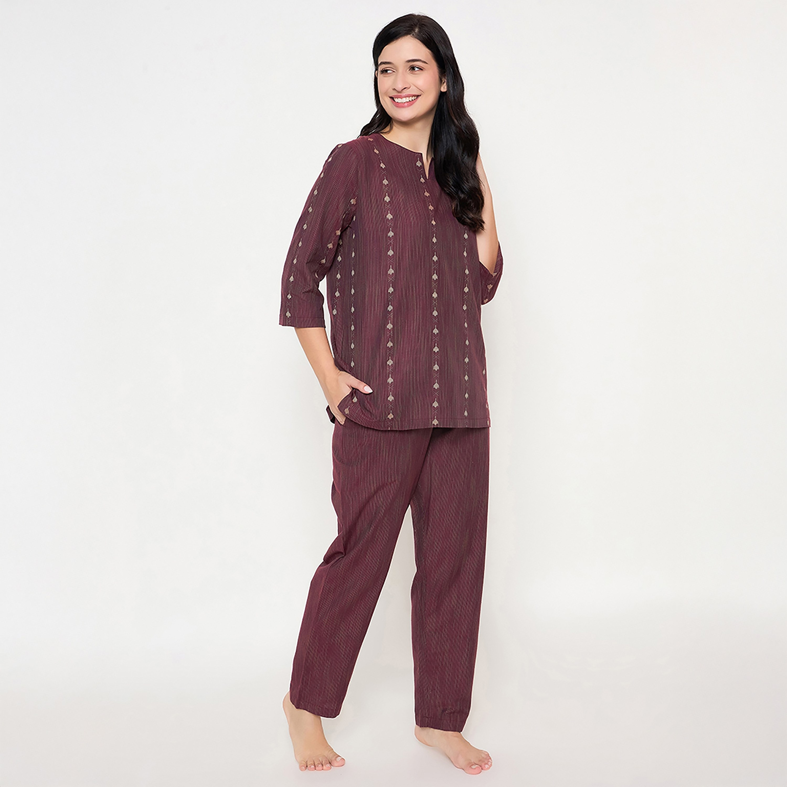 طقم بيجامة وقميص نسائي مطبوع من كلوفيا-women-clothing-nightwear-pyjamas-longsets-image-14