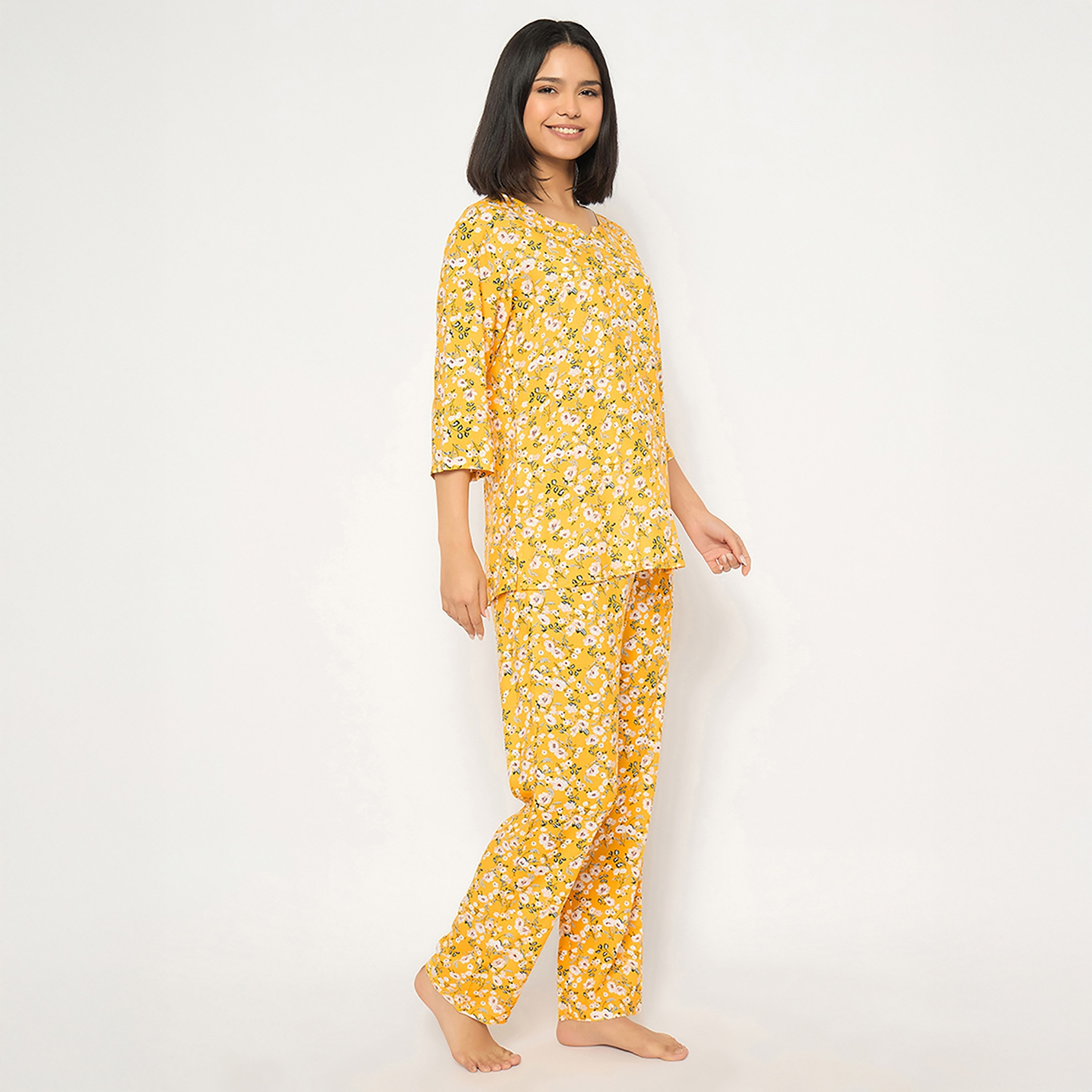 Clovia Floral Printed Women's Top & Pyjama Set - Rayon-women-clothing-nightwear-pyjamas-longsets-image-9