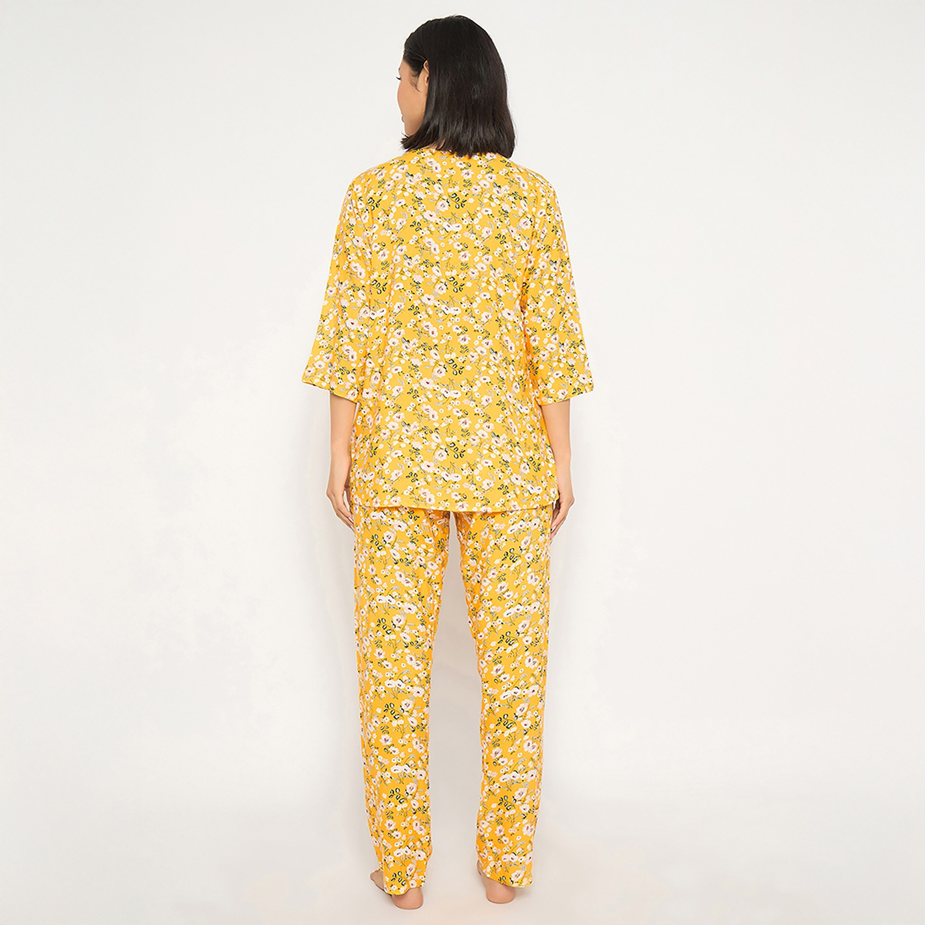 Clovia Floral Printed Women's Top & Pyjama Set - Rayon-women-clothing-nightwear-pyjamas-longsets-image-10