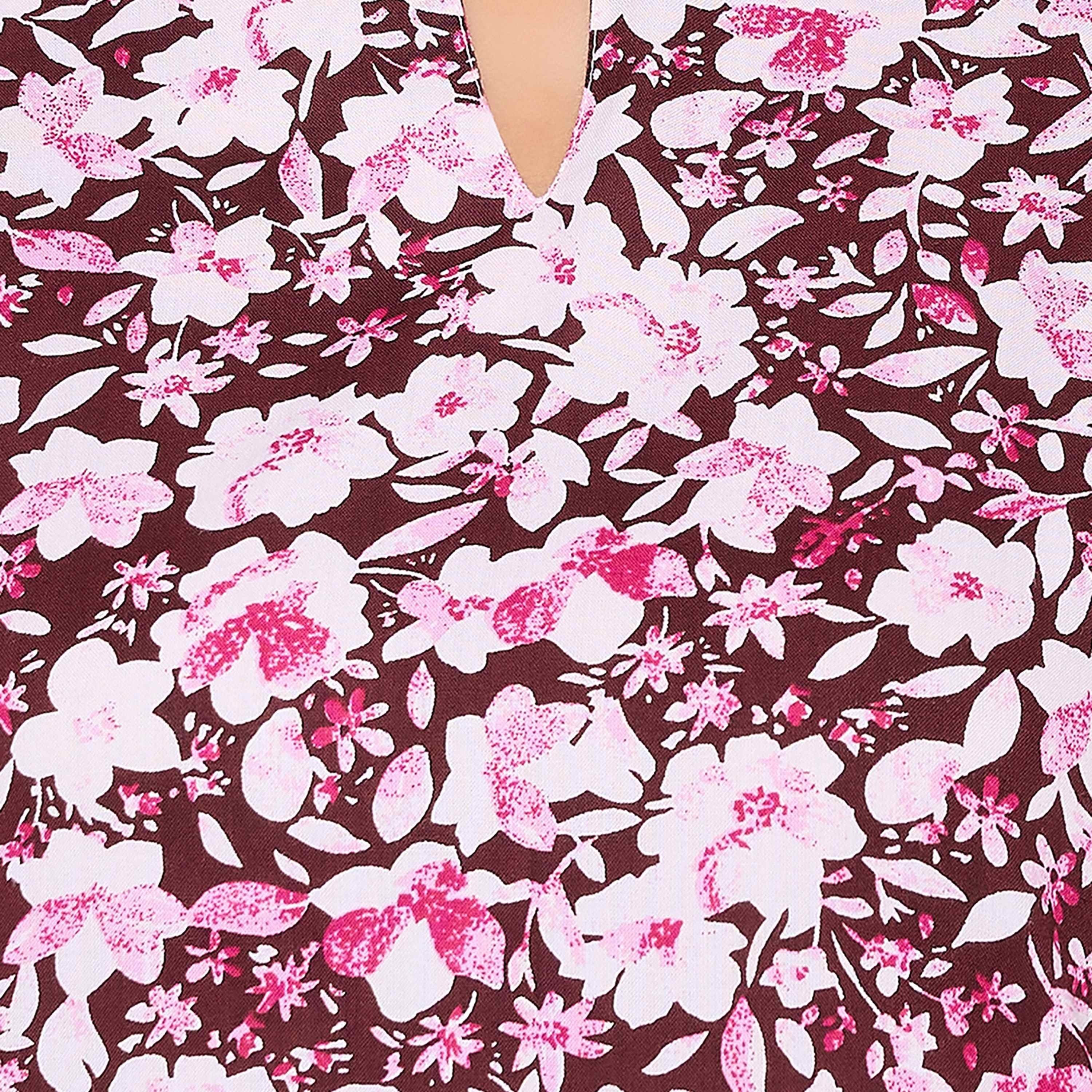 طقم بيجامة وقميص نسائي بطبعة زهور باللون البنفسجي من كلوفيا - رايون-women-clothing-nightwear-pyjamas-longsets-image-6