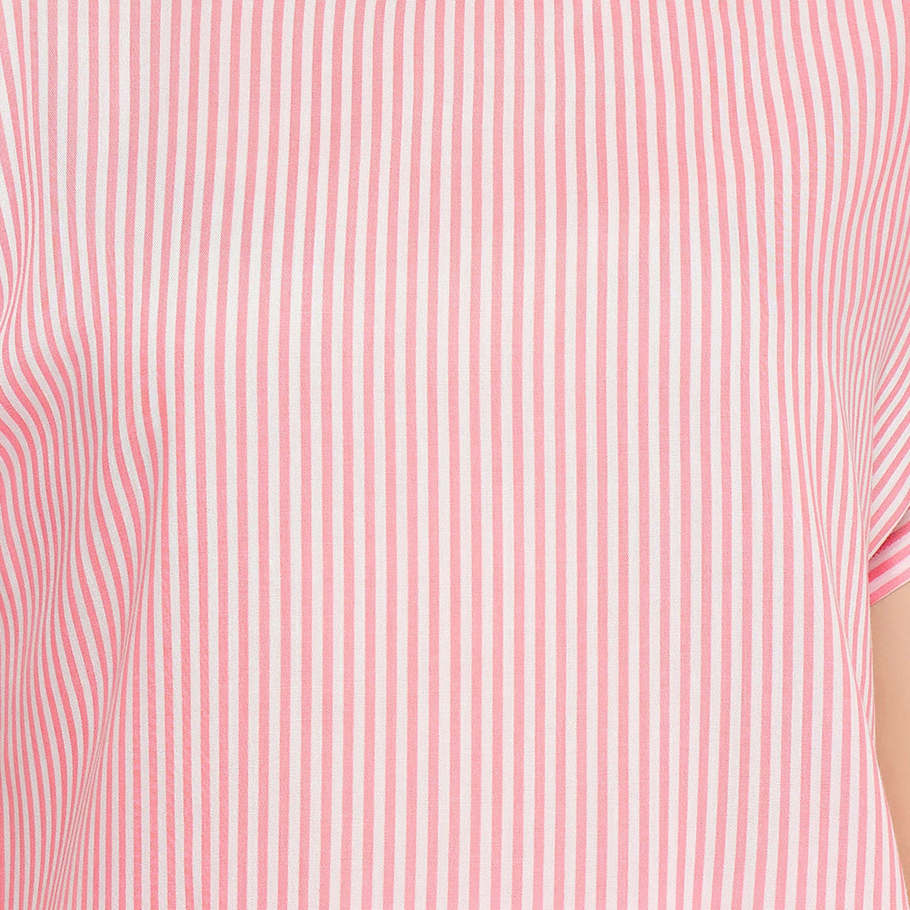 بلوزة وشورت مخطط للنساء باللون الخوخي من كلوفيا - رايون-women-clothing-nightwear-pyjamas-shortsets-image-6