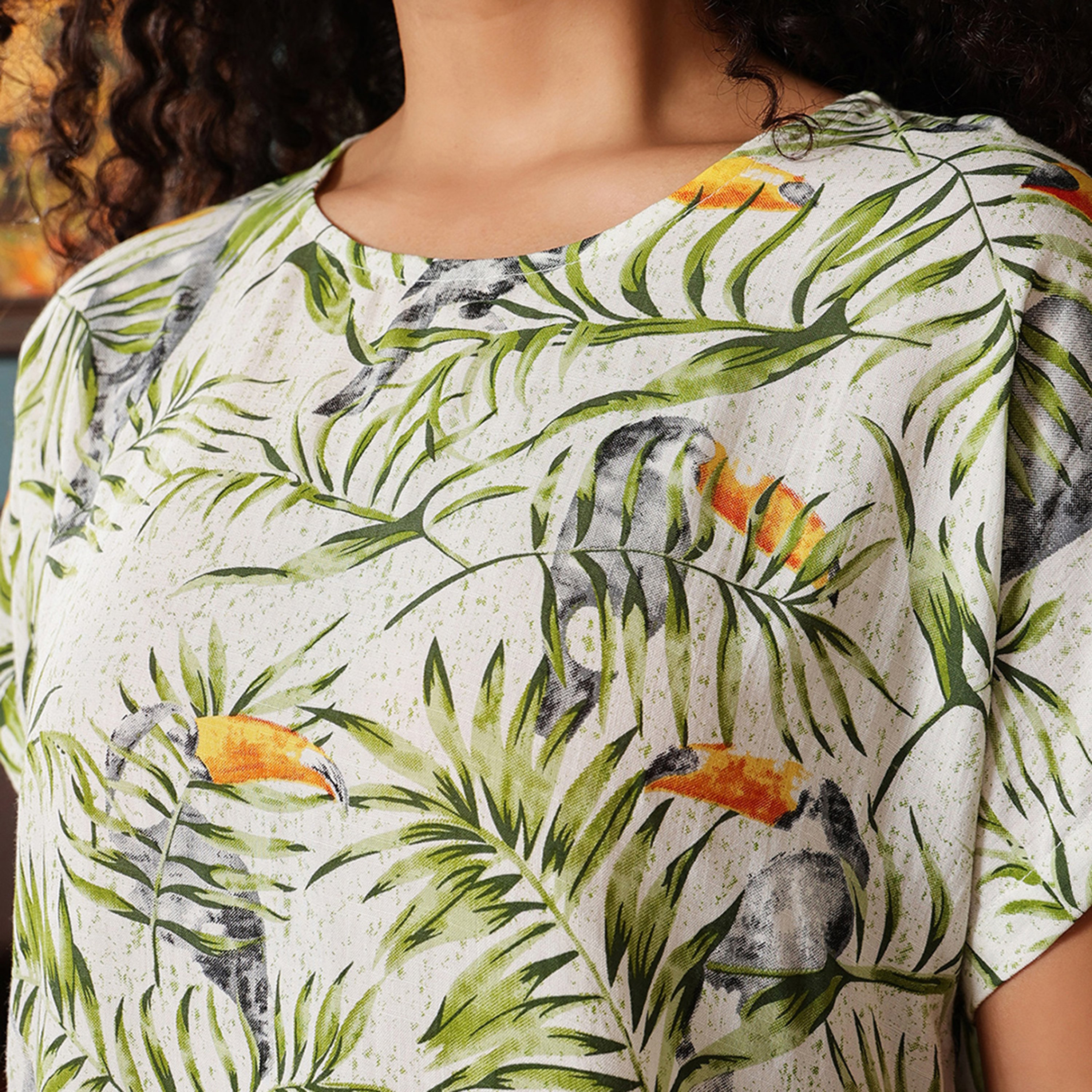 طقم توب وشورت نسائي مطبوع بلون أخضر فاتح من كلوفيا - رايون-women-clothing-nightwear-pyjamas-shortsets-image-6