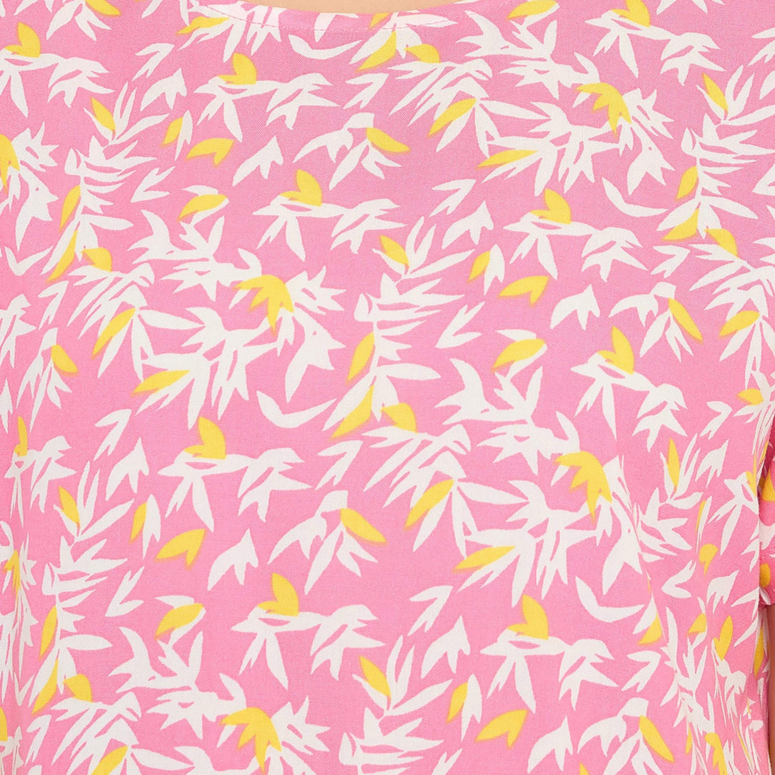 طقم بيجامة وقميص نسائي مطبوع باللون الوردي الفاتح من كلوفيا - رايون-women-clothing-nightwear-pyjamas-longsets-image-6