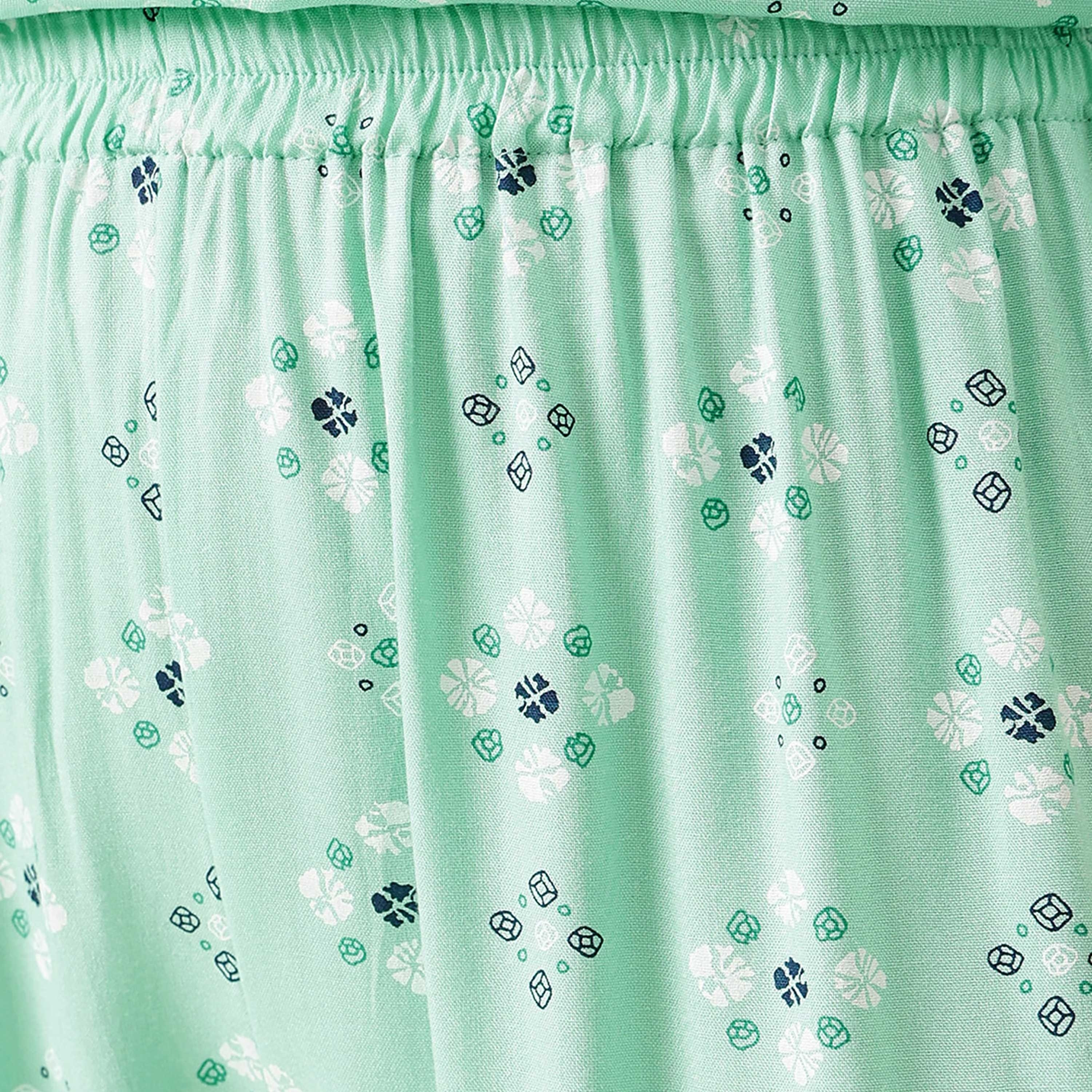 Clovia Printed Women's Top & Pyjama Set in Light Green - Rayon-women-clothing-nightwear-pyjamas-longsets-image-5