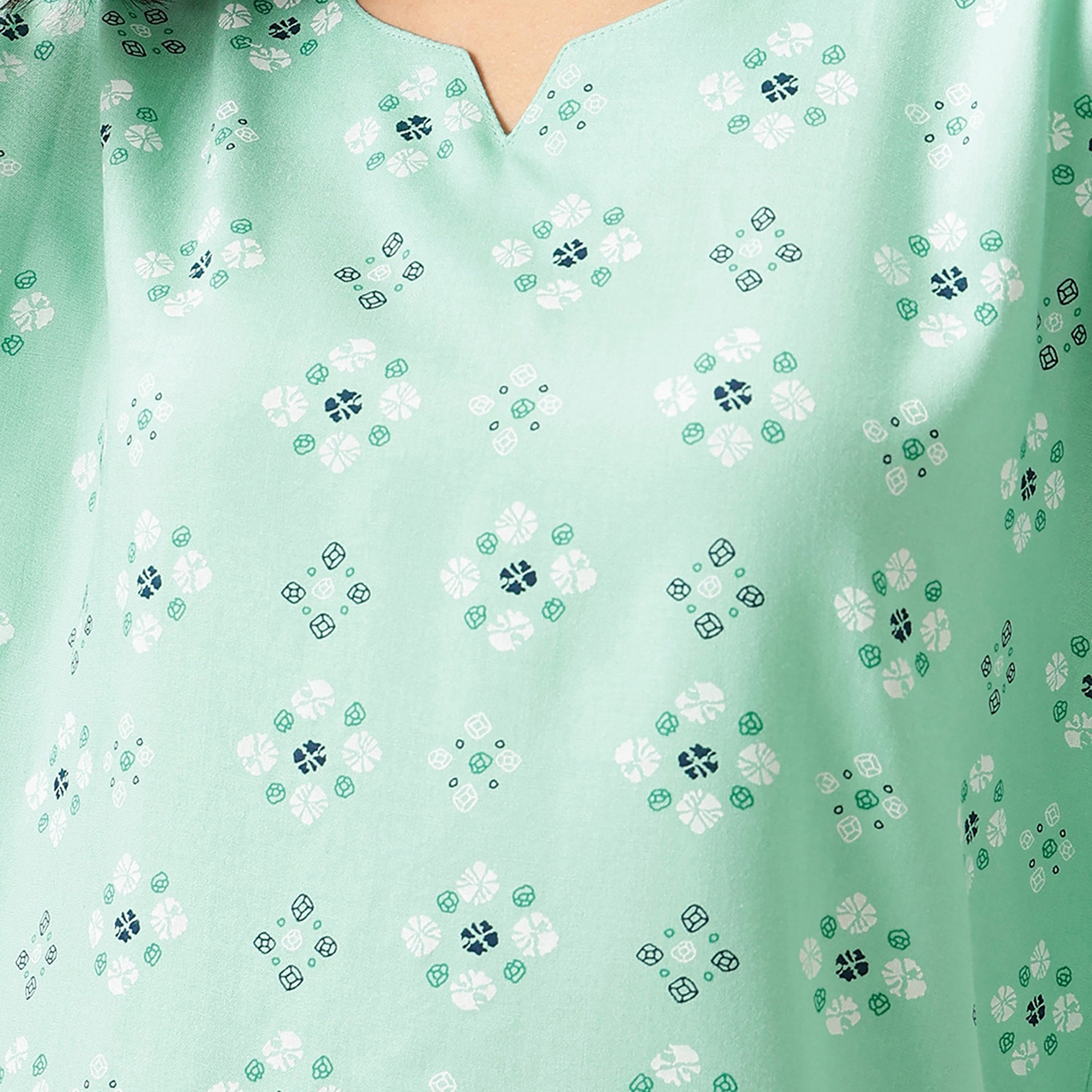 Clovia Printed Women's Top & Pyjama Set in Light Green - Rayon-women-clothing-nightwear-pyjamas-longsets-image-6