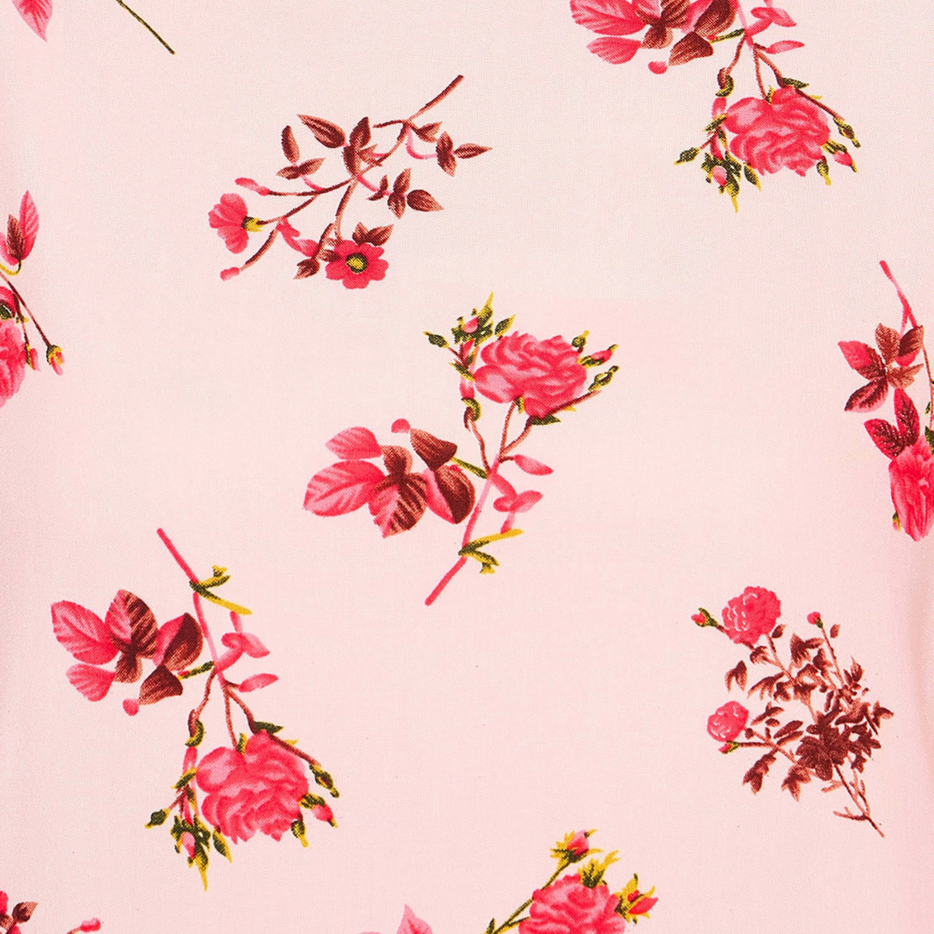 Clovia Floral Printed Women's Top & Pyjama Set in Baby Pink - Rayon-women-clothing-nightwear-pyjamas-longsets-image-6