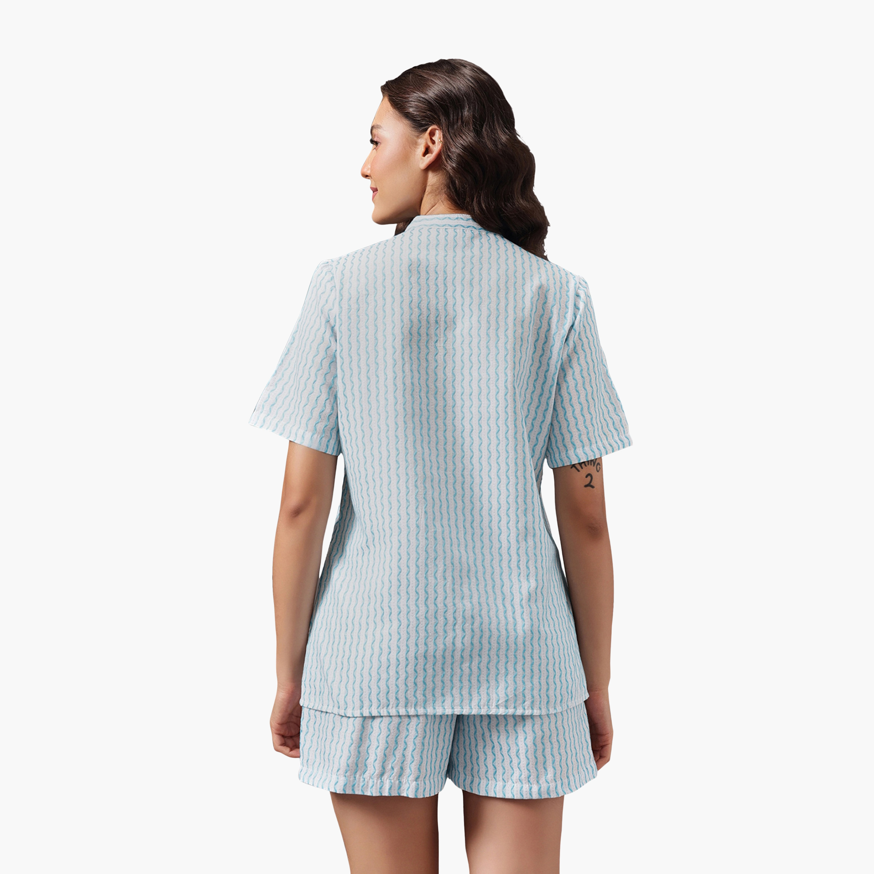 طقم توب كورتا وشورت نسائي مطبوع من كلوفيا - قطن-women-clothing-nightwear-pyjamas-shortsets-image-7