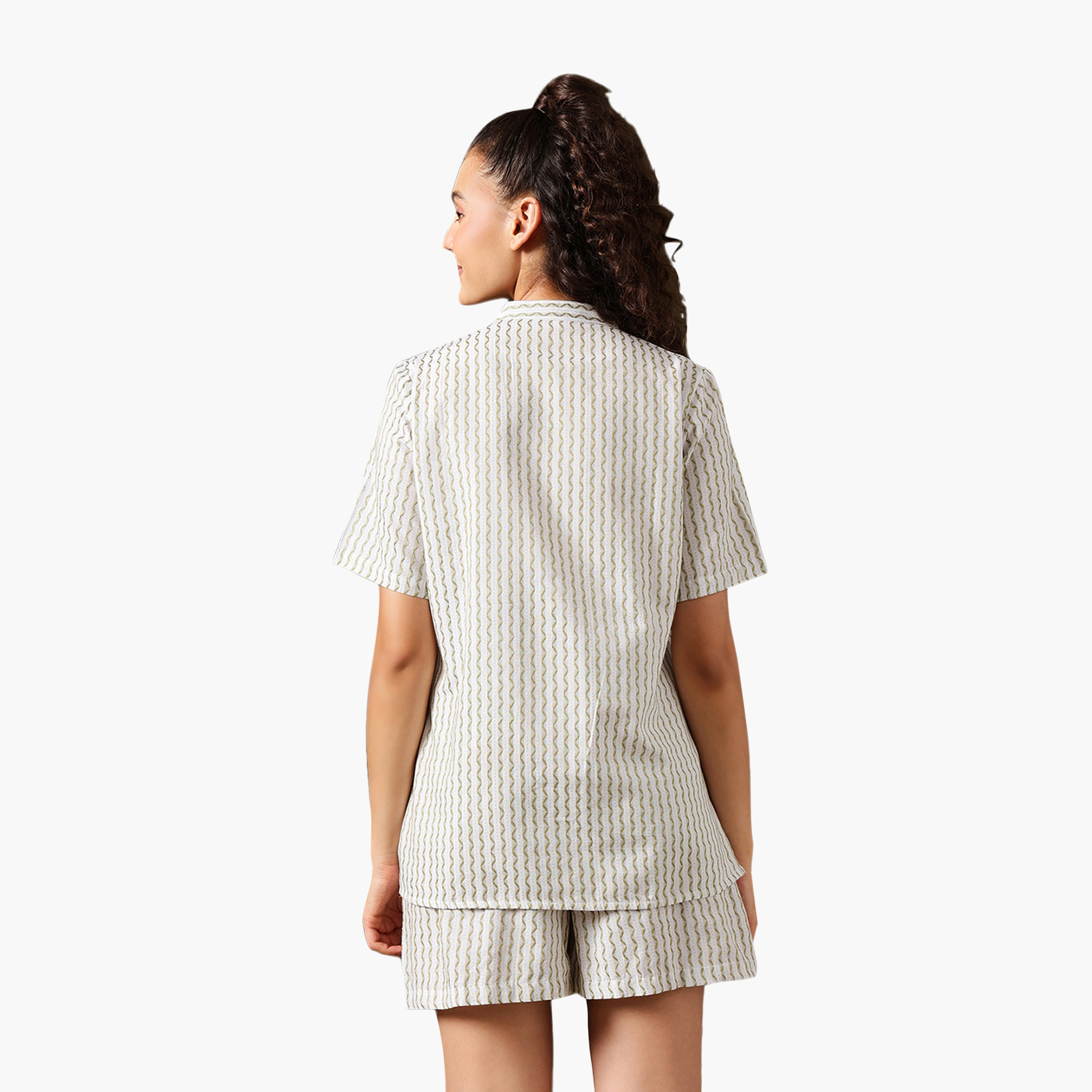 Clovia Printed Women's Kurta Top & Shorts Set - Cotton-women-clothing-nightwear-pyjamas-shortsets-image-11