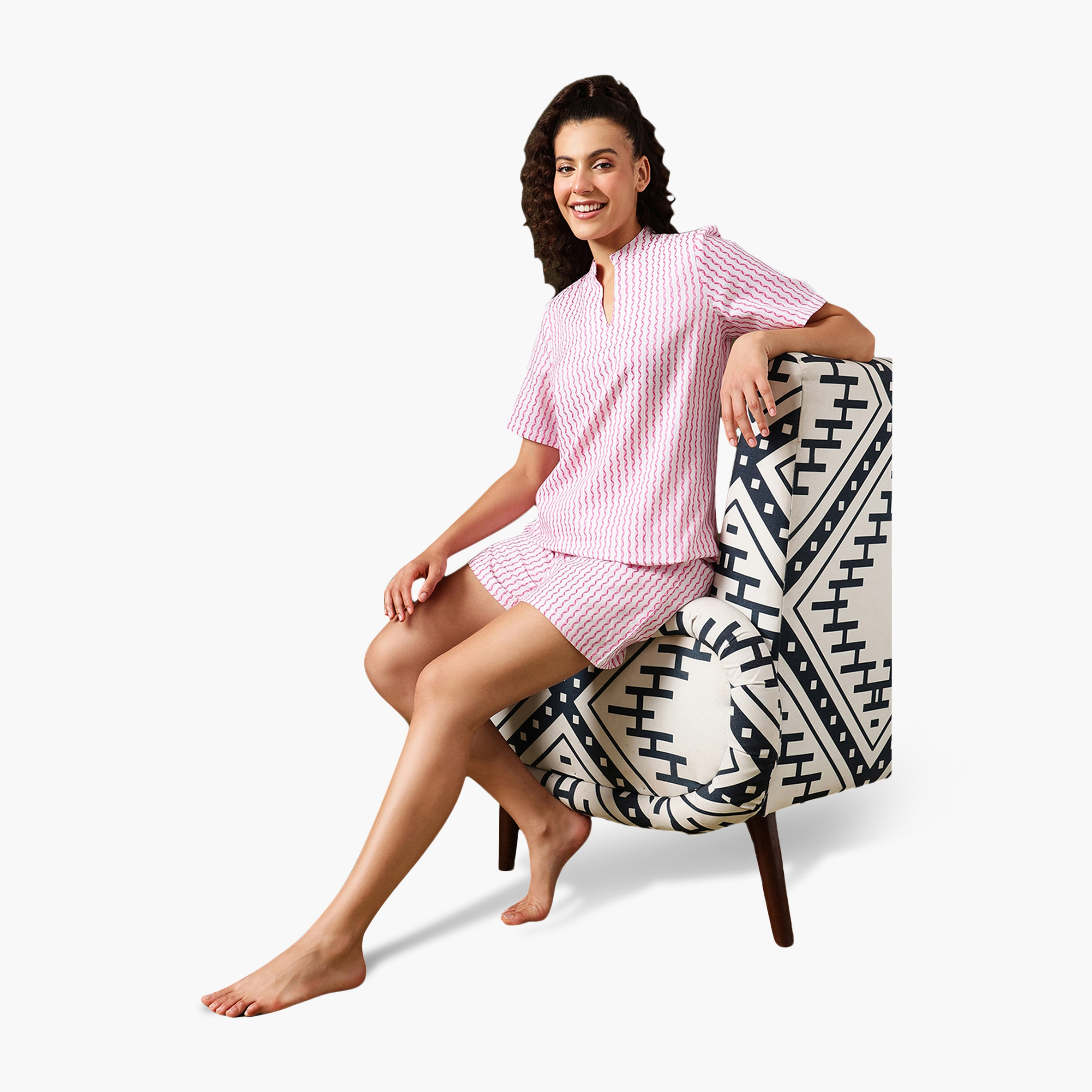 طقم توب كورتا وشورت نسائي مطبوع من كلوفيا - قطن-women-clothing-nightwear-pyjamas-shortsets-image-6