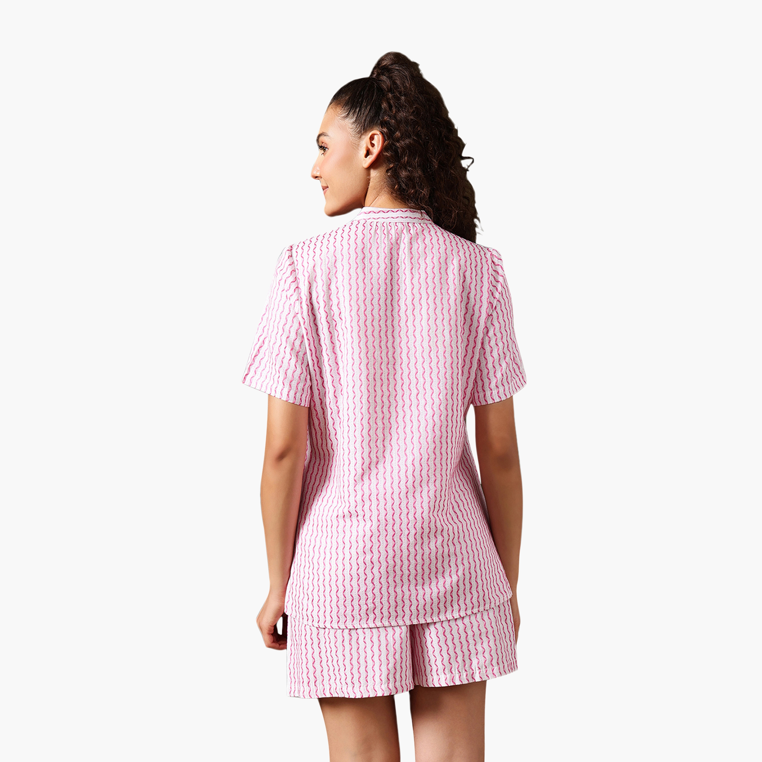 طقم توب كورتا وشورت نسائي مطبوع من كلوفيا - قطن-women-clothing-nightwear-pyjamas-shortsets-image-4