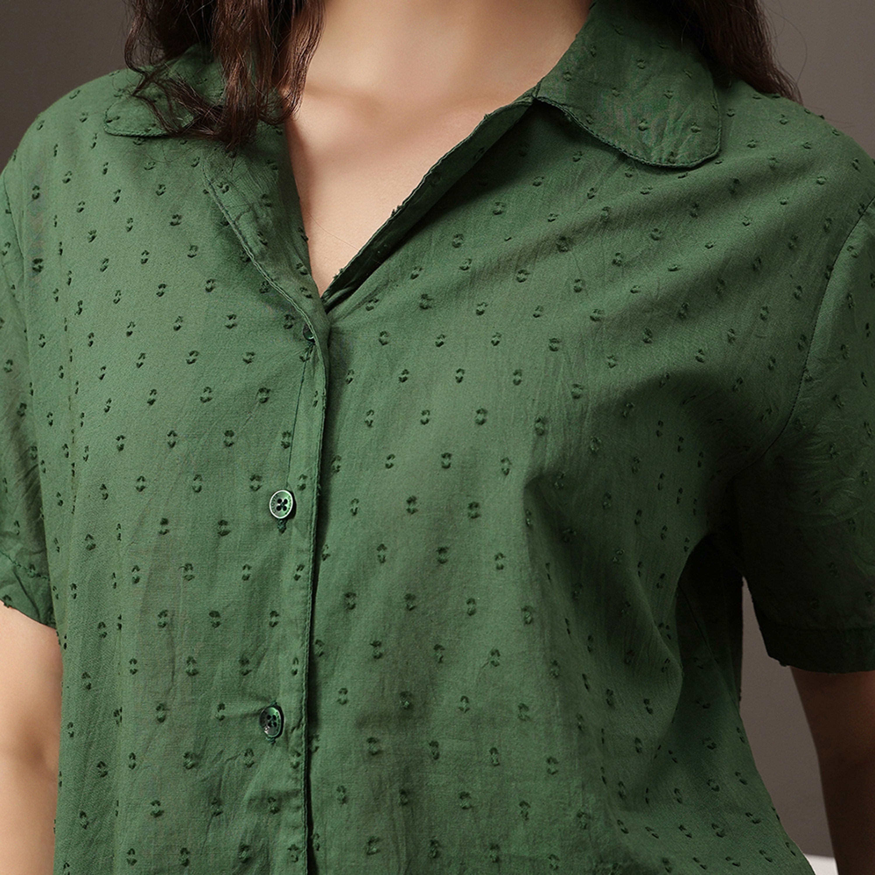 طقم قميص وبنطلون بيجامة نسائي بنسيج "دوبي" وأزرار من كلوفيا - قطن-women-clothing-nightwear-pyjamas-longsets-image-13