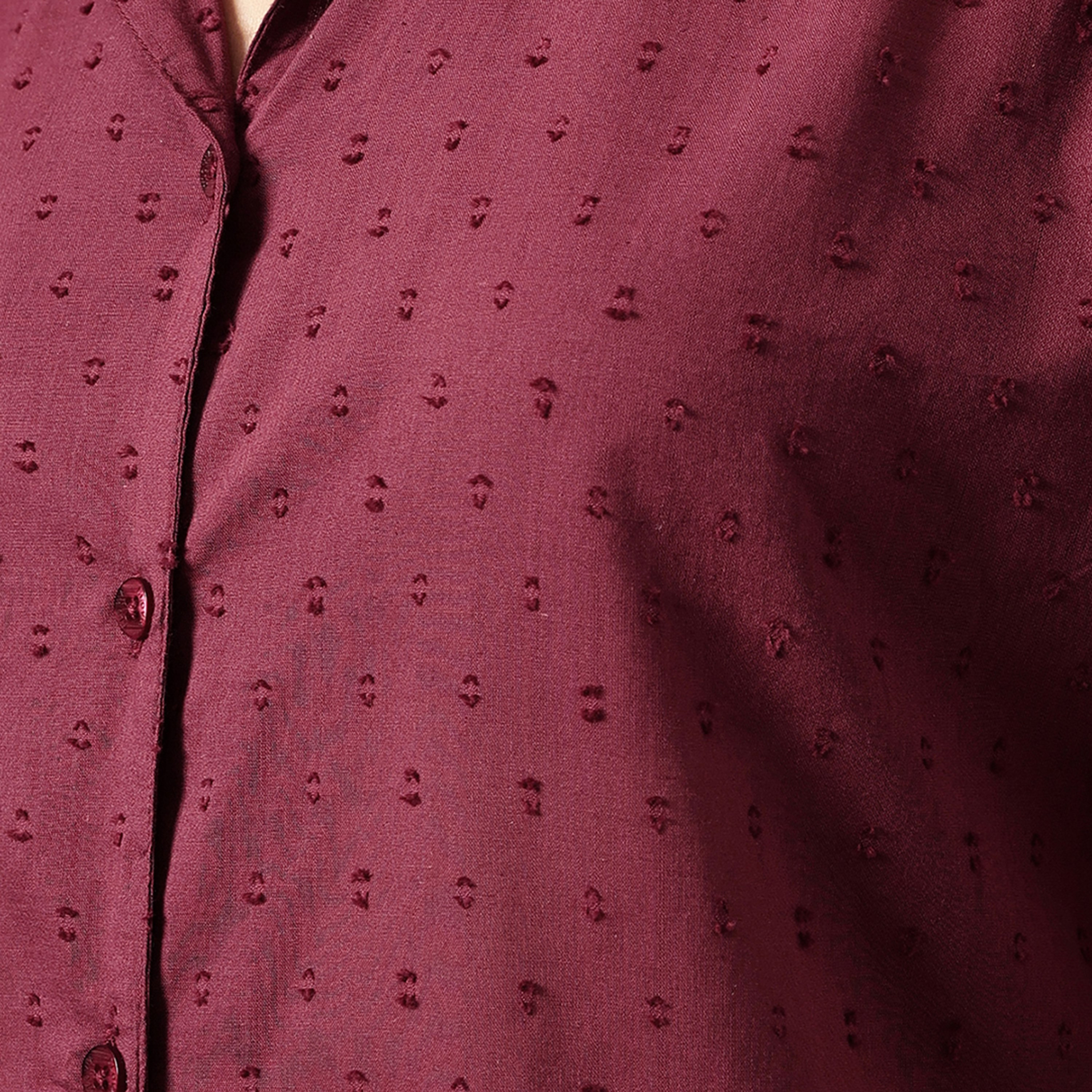 Clovia Dobby Weave Button Down Women's Shirt & Pyjama Set - Cotton-women-clothing-nightwear-pyjamas-longsets-image-6