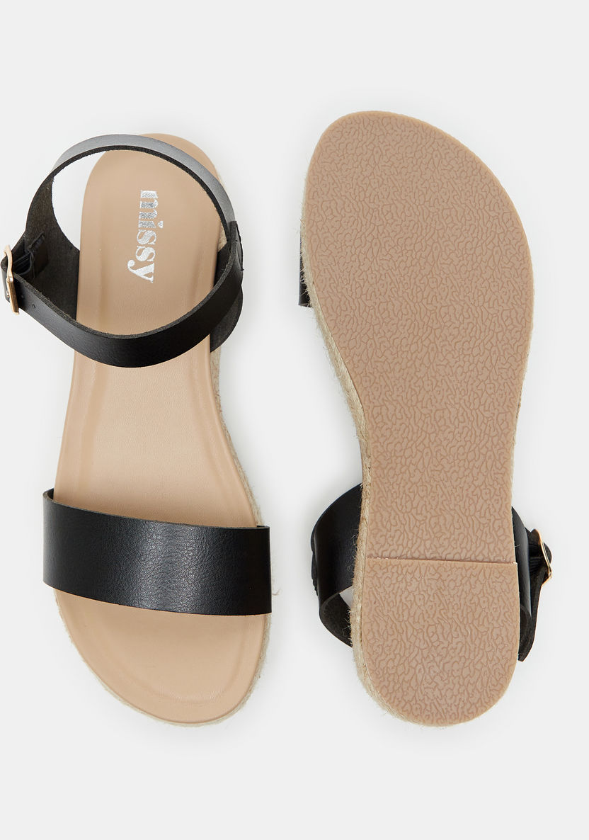 Missy Solid Sandals with Flatform Heels and Buckle Closure-Women%27s Heel Sandals-image-4