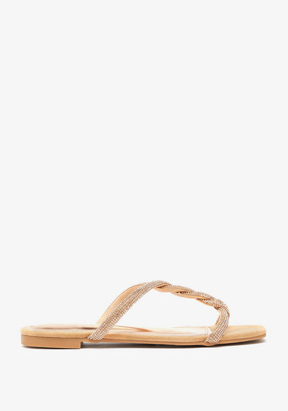 Celeste Women's Embellished Slip-On Slide Sandals-Women%27s Flat Sandals-image-1