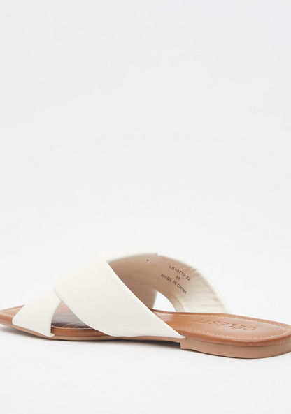 Celeste Women's Slip-On Sandals with Cross-Over Padded Straps-Women%27s Flat Sandals-image-2